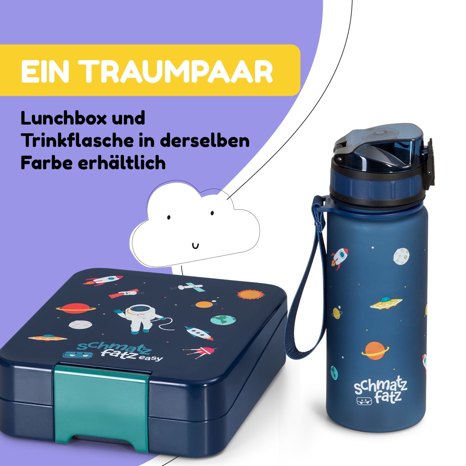 Wakaba Trinkflasche 400 ml Tritan BPA-frei 400 ml | Navy Space