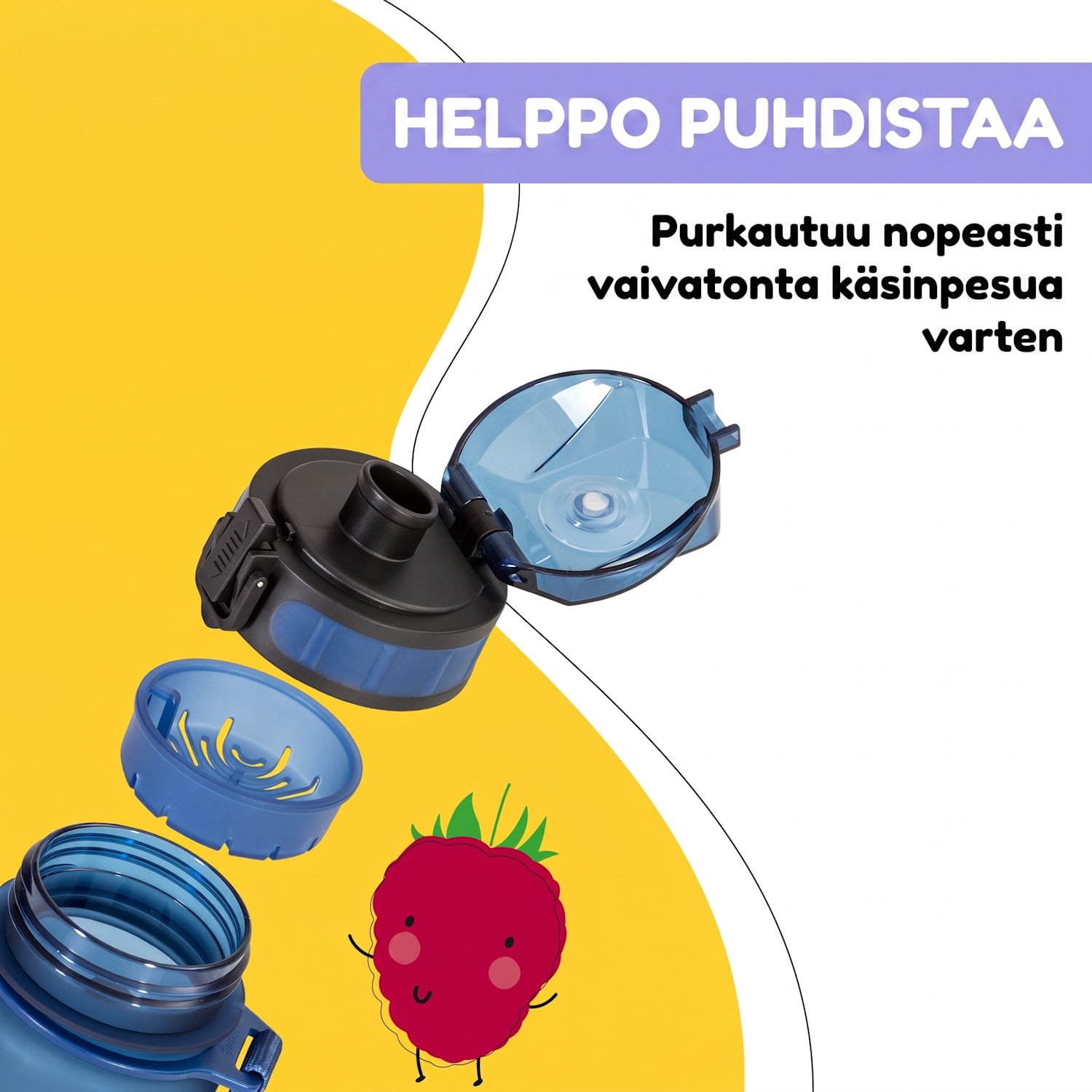 schmatzfatz Wakaba -juomapullo | 400 ml | Tritan | kantolenkki | BPA-vapaa 400 ml | Navy Space