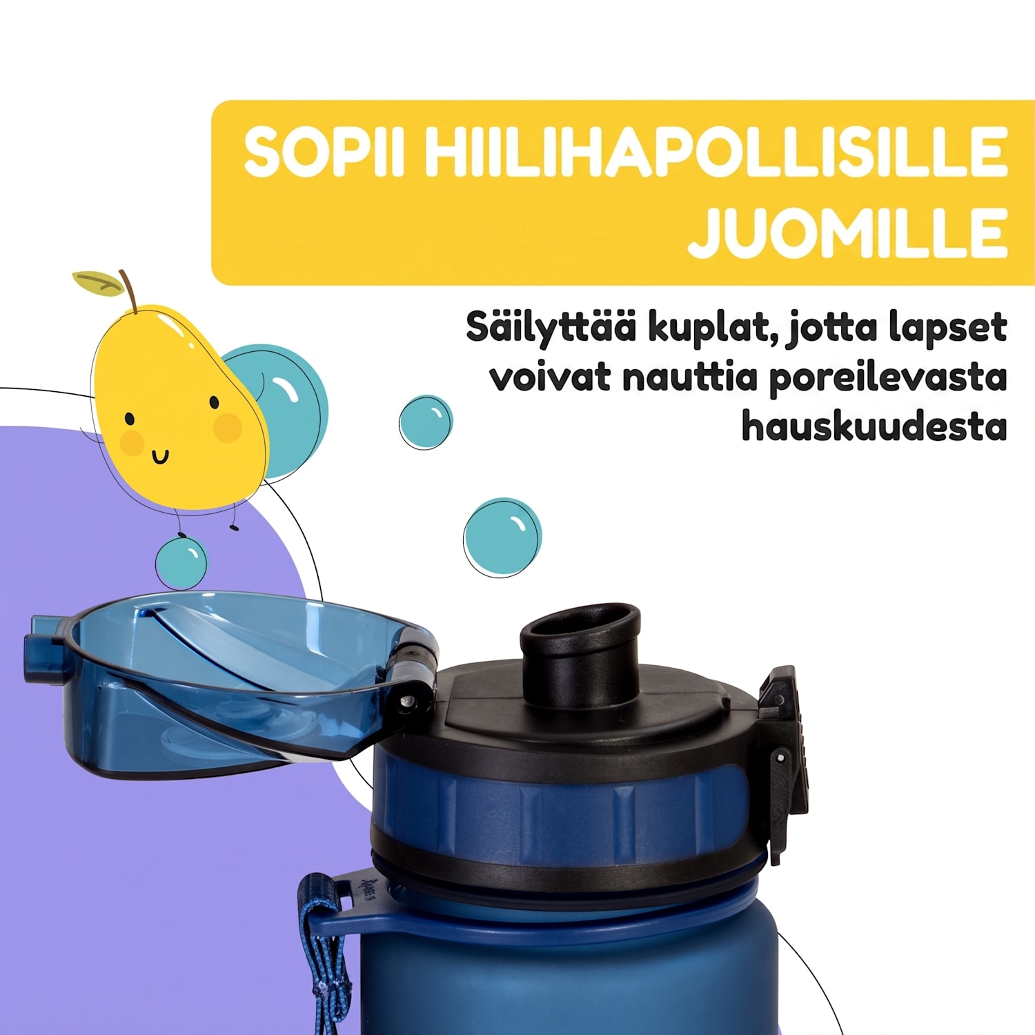 schmatzfatz Wakaba -juomapullo | 400 ml | Tritan | kantolenkki | BPA-vapaa 400 ml | Navy Space