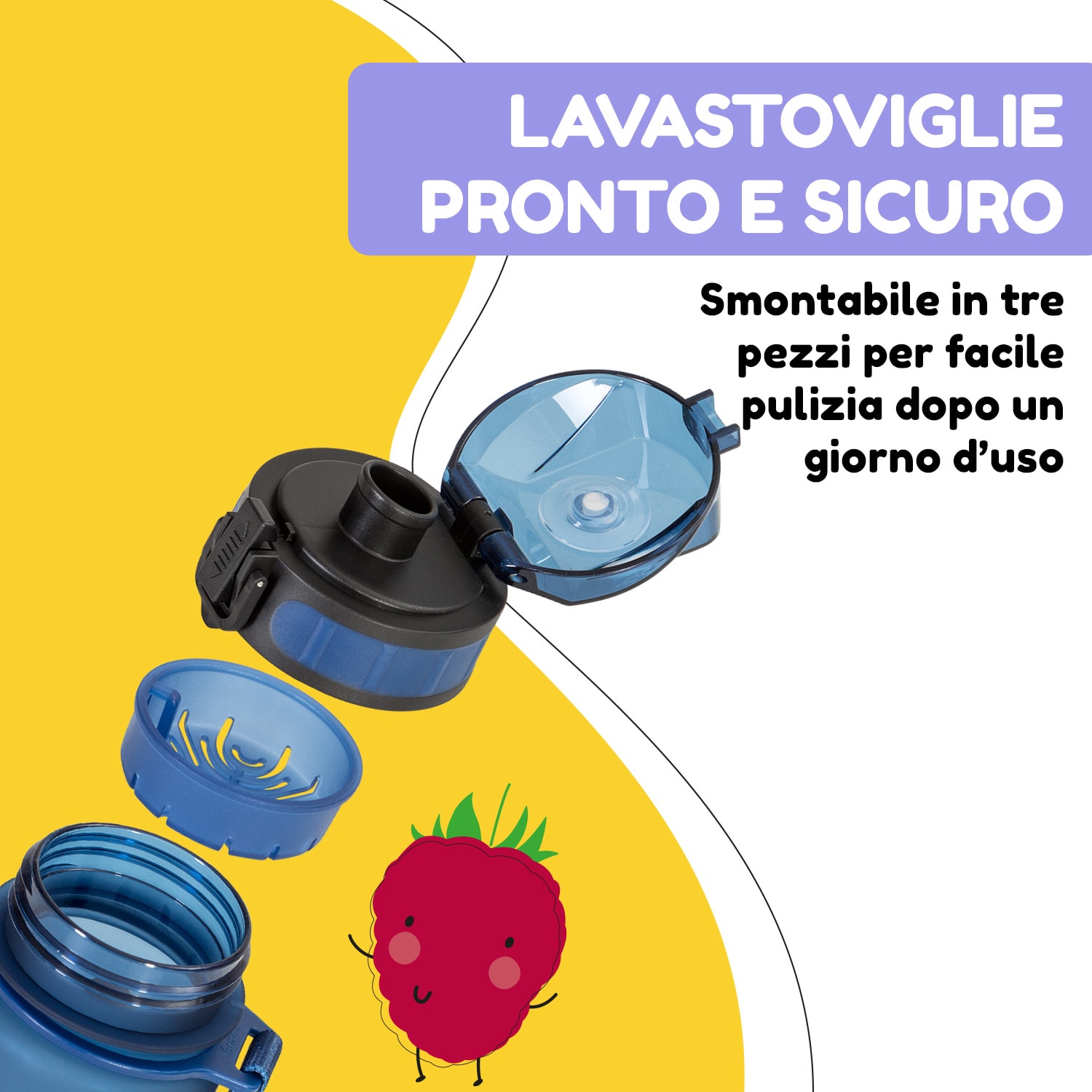 Wakaba - Borraccia da 400 ml, Tritan senza BPA 400 ml | Navy Space