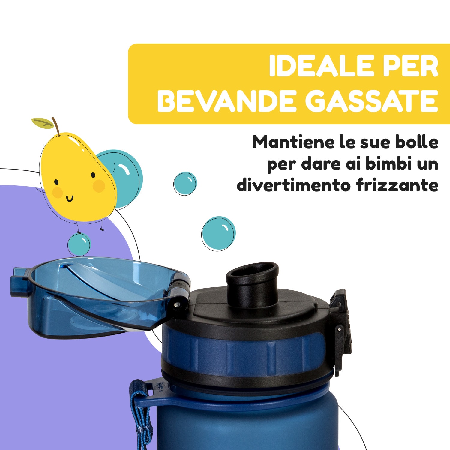 Wakaba - Borraccia da 400 ml, Tritan senza BPA 400 ml | Navy Space