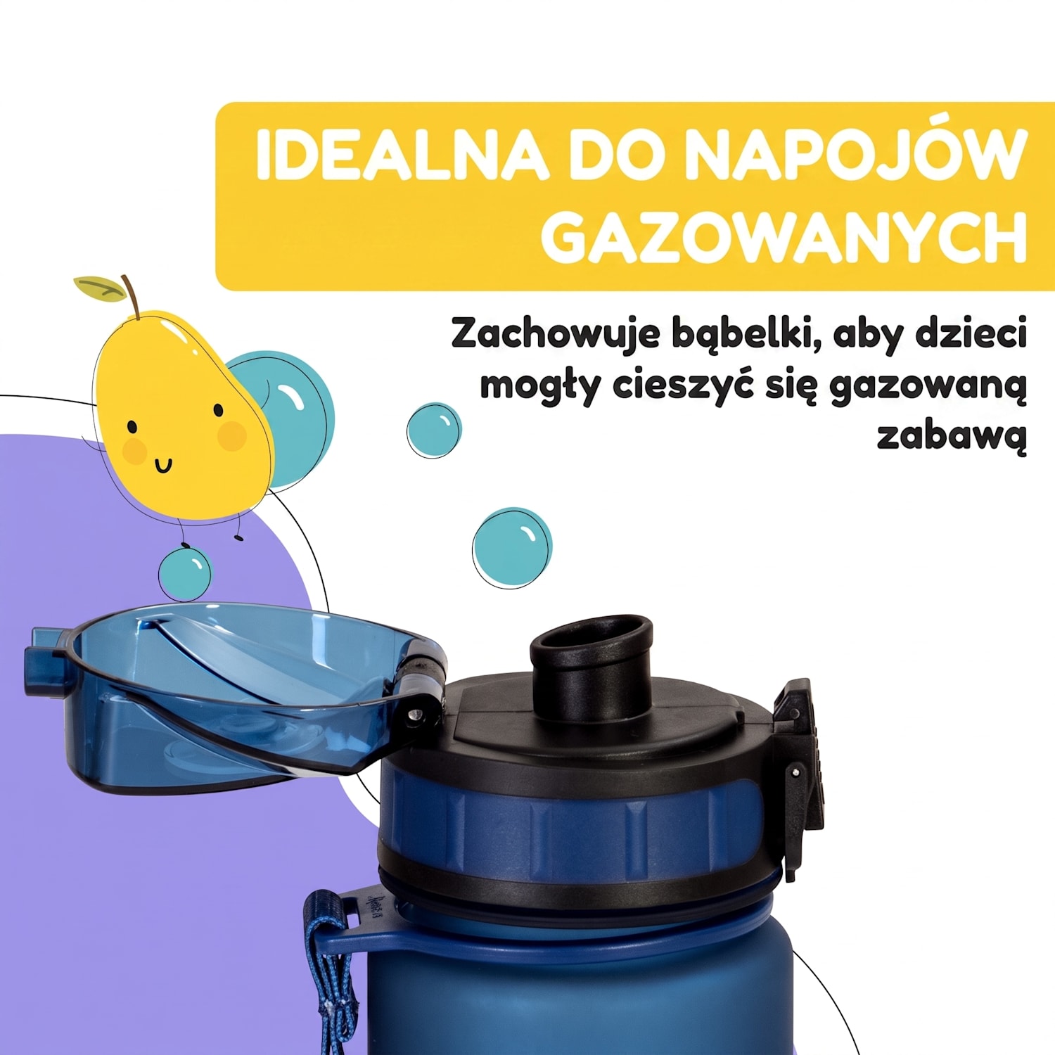 Wakaba, bidon, 400 ml, butelka na wodę, tworzywo Tritan, nie zawiera BPA 400 ml | Navy Space