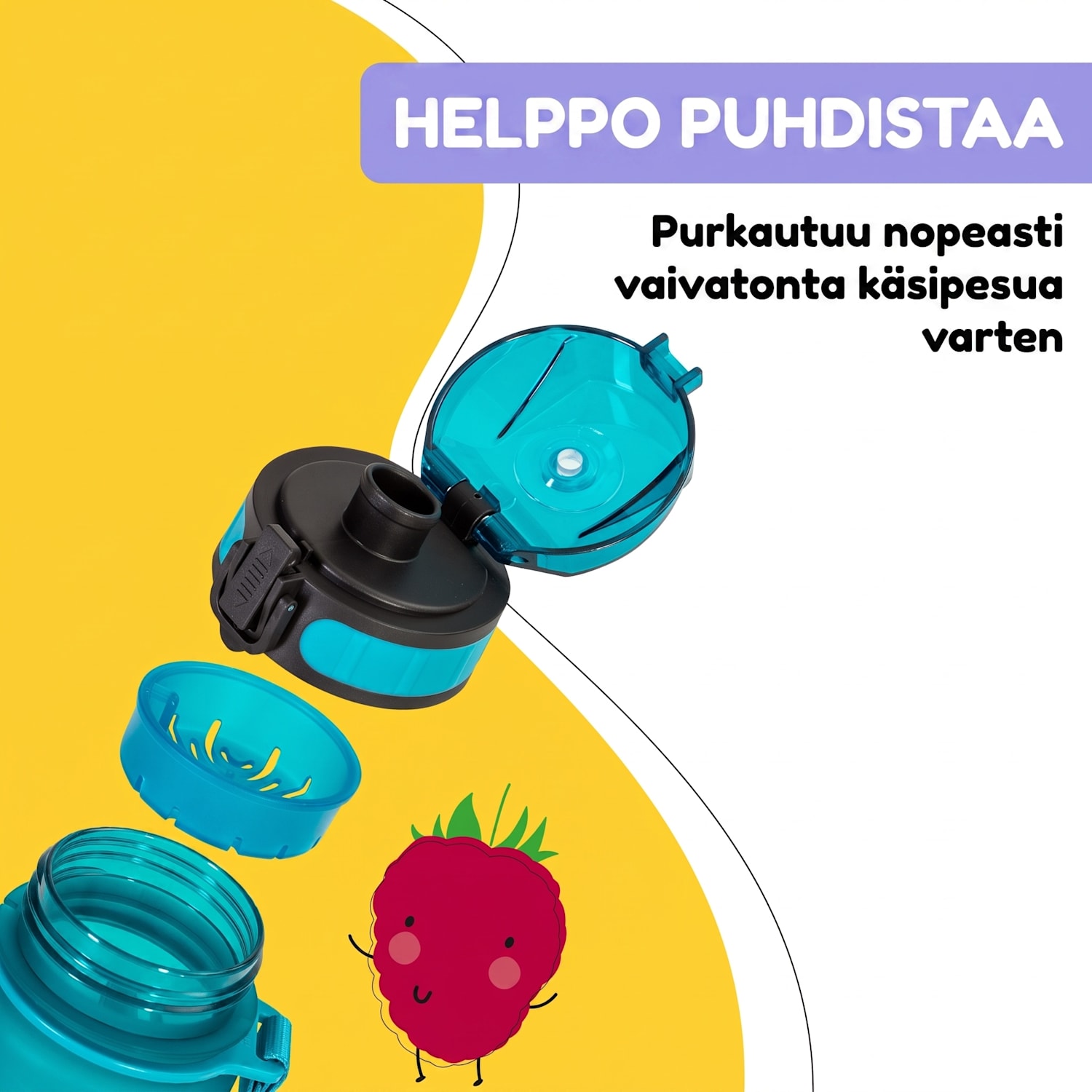 schmatzfatz Wakaba -juomapullo | 400 ml | Tritan | kantolenkki | BPA-vapaa 400 ml | Petrol Sea