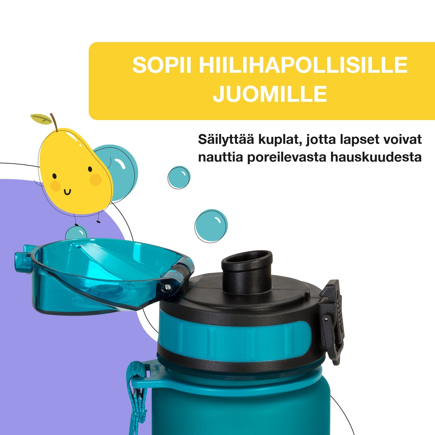 schmatzfatz Wakaba -juomapullo | 400 ml | Tritan | kantolenkki | BPA-vapaa 400 ml | Petrol Sea