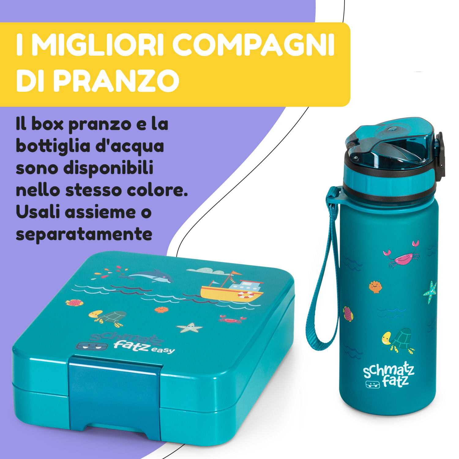 Wakaba - Borraccia da 400 ml, Tritan senza BPA 400 ml | Petrol Sea