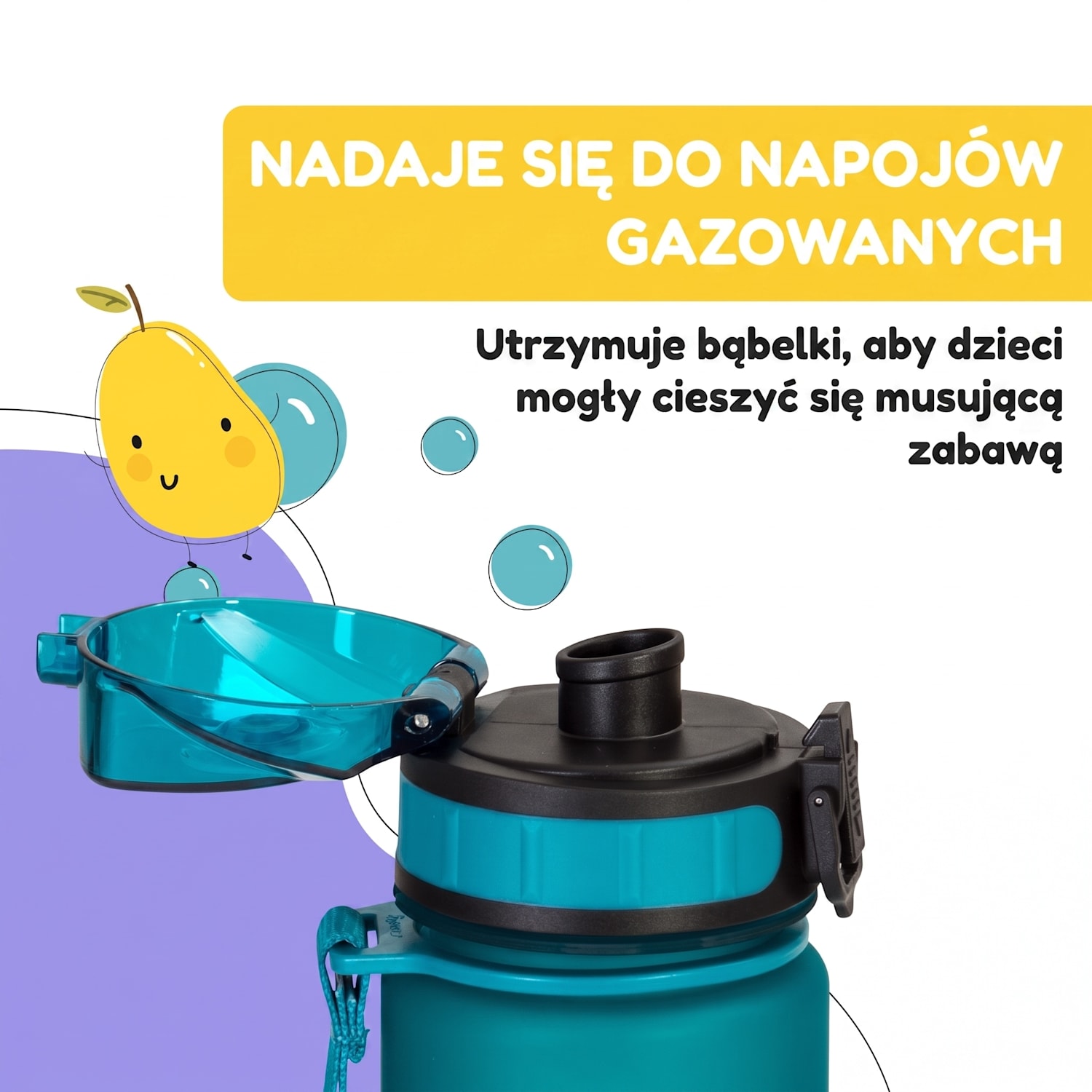 Wakaba, bidon, 400 ml, butelka na wodę, tworzywo Tritan, nie zawiera BPA 400 ml | Petrol Sea