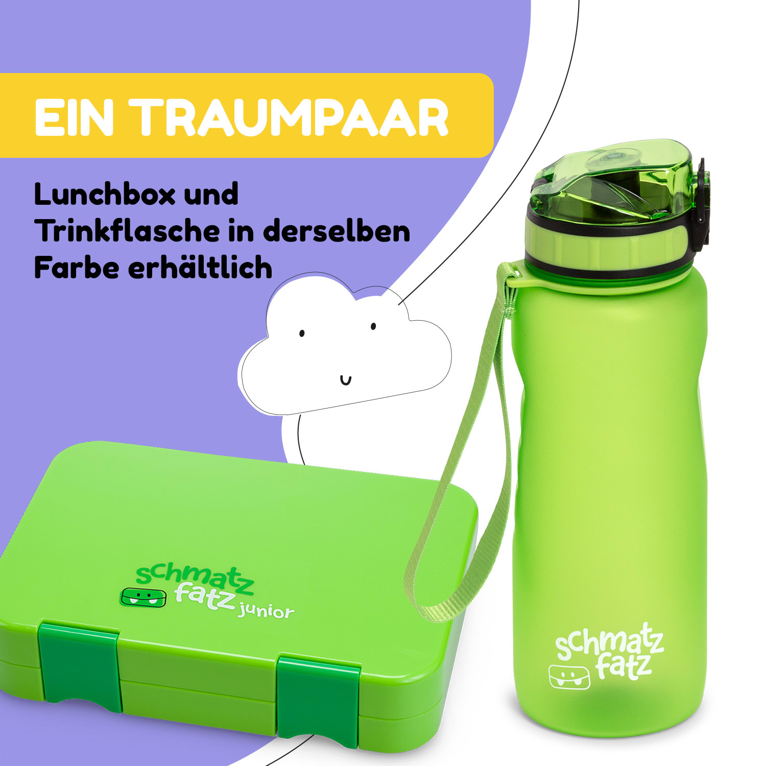 Wakaba Trinkflasche 800 ml Tritan BPA-frei 800 ml | Grün