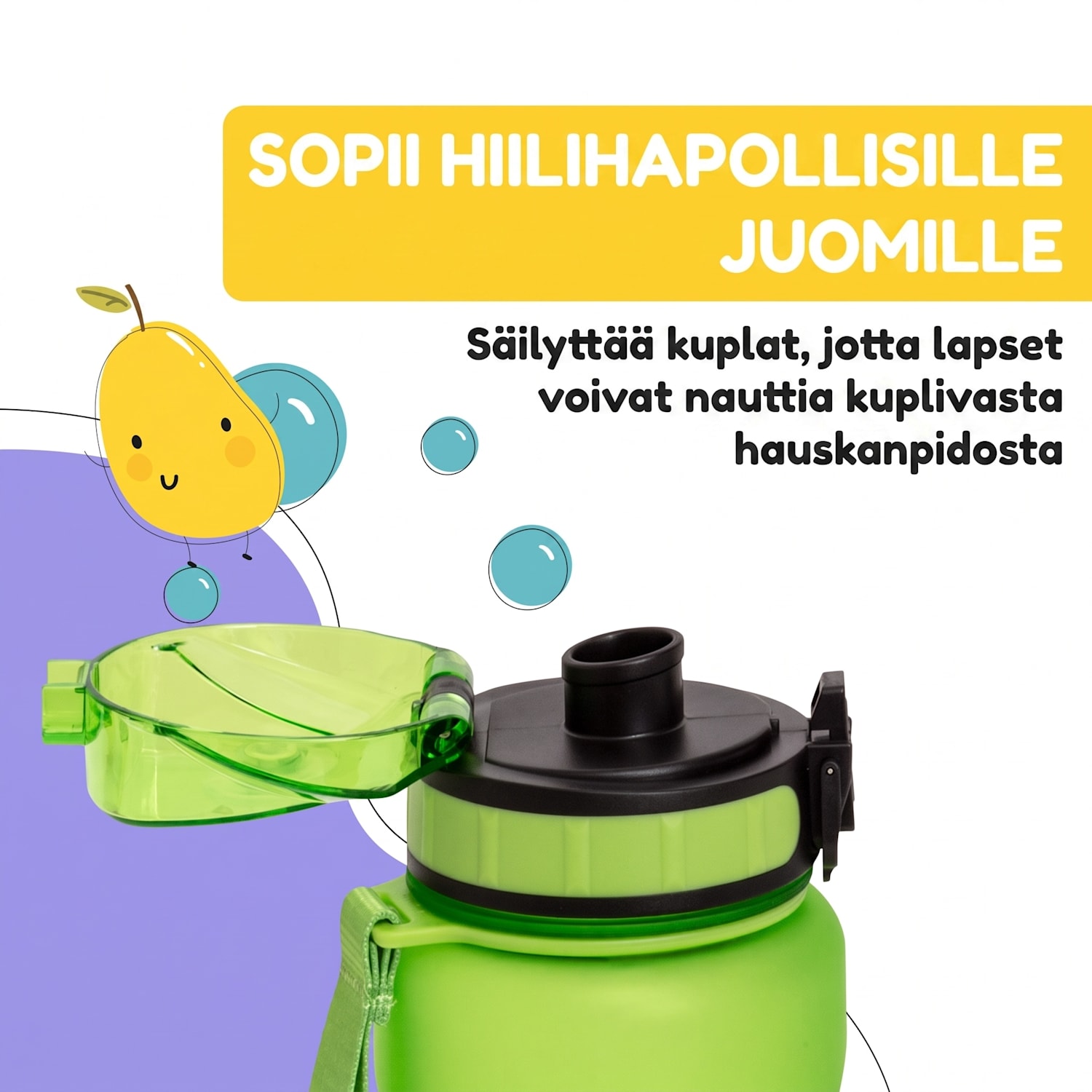 schmatzfatz Wakaba -juomapullo | 800 ml | Tritan | kantolenkki | BPA-vapaa 800 ml | Vihreä