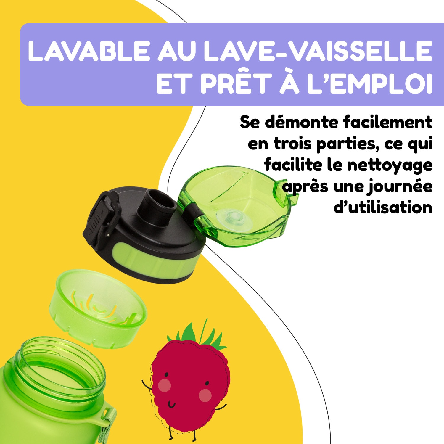 Wakaba thermosfles 550 ml roestvrij staal Tritan zonder BPA 800 ml | Groen