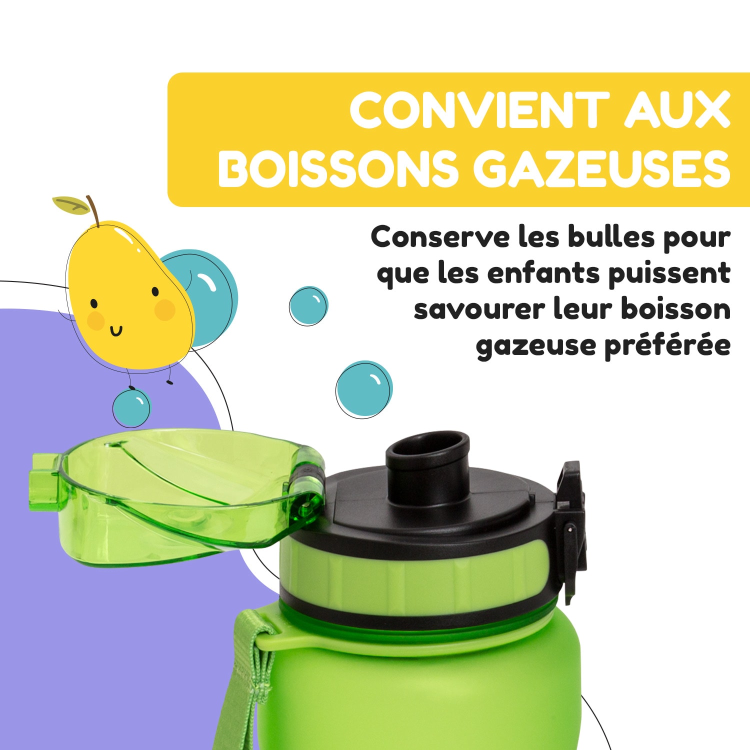 Wakaba thermosfles 550 ml roestvrij staal Tritan zonder BPA 800 ml | Groen