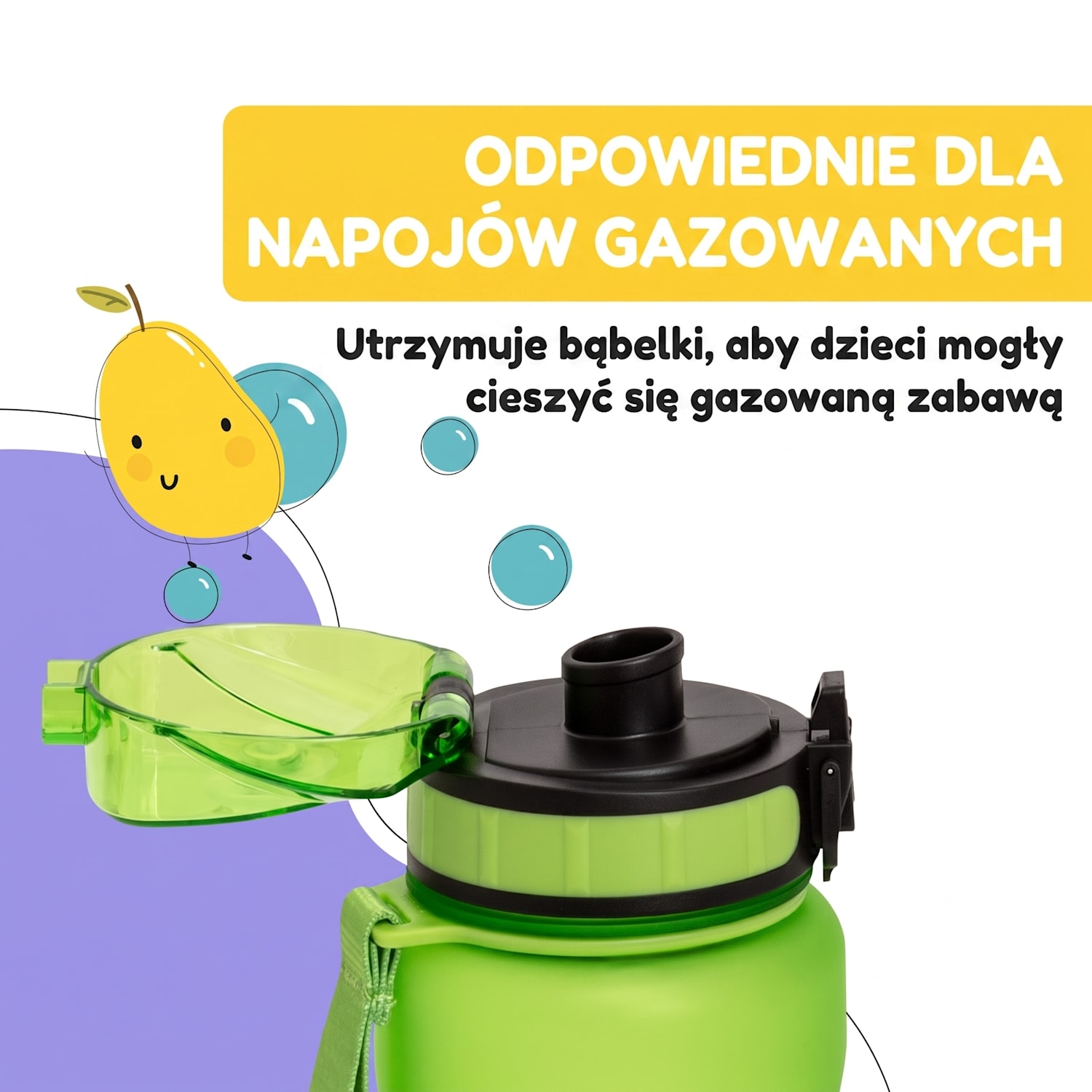Wakaba, bidon, 800 ml, butelka na wodę, tworzywo Tritan, nie zawiera BPA 800 ml | Zielony