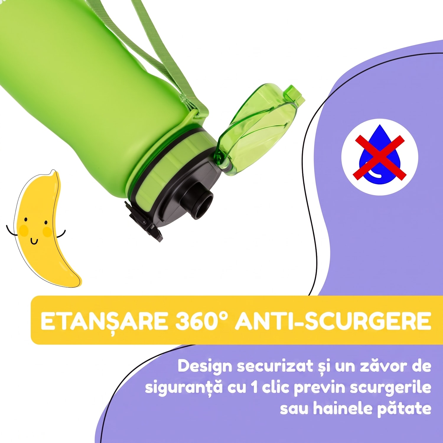 Wakaba, sticlă de băut, 800 ml, Tritan, fără BPA 800 ml | Verde