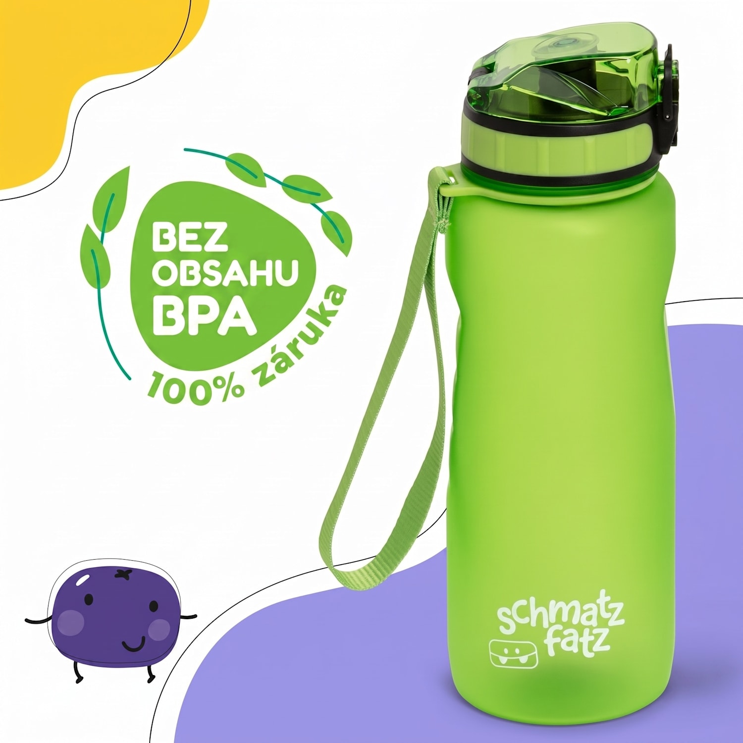 Wakaba, fľaša na pitie, 800 ml, Tritan, BPA-free 800 ml | Zelená