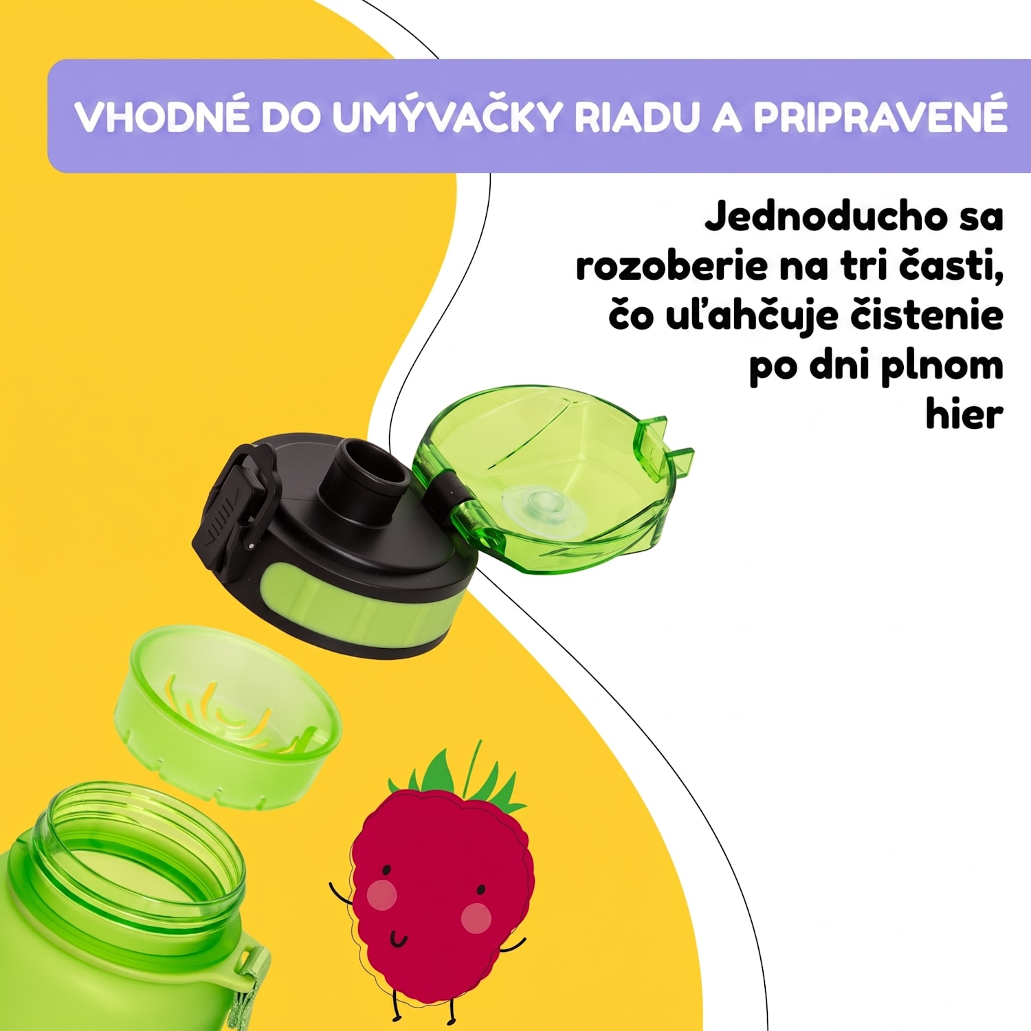 Wakaba, fľaša na pitie, 800 ml, Tritan, BPA-free 800 ml | Zelená
