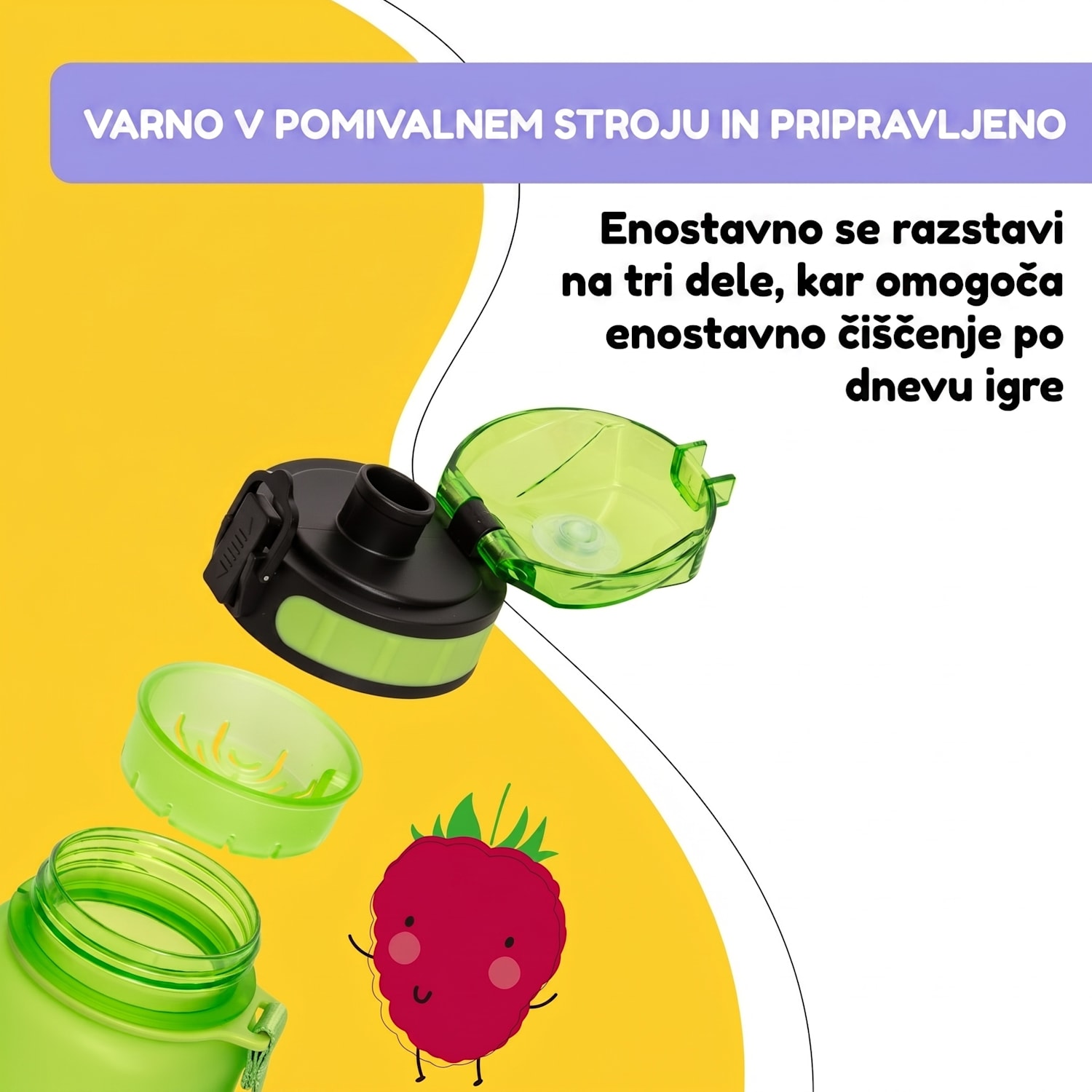 Wakaba, steklenica za pitje, 800 ml, Tritan, brez BPA 800 ml | Zelena