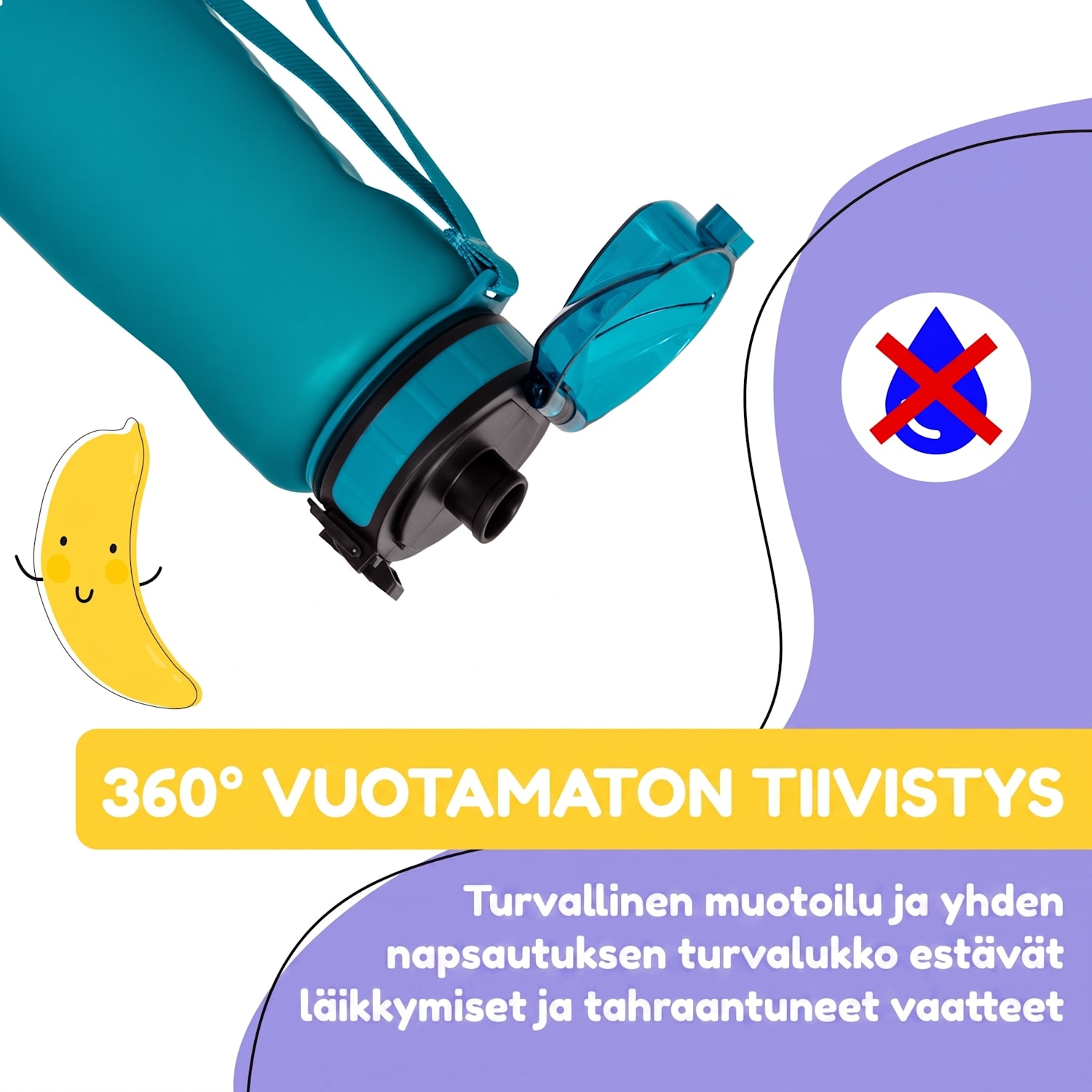 schmatzfatz Wakaba -juomapullo | 800 ml | Tritan | kantolenkki | BPA-vapaa 800 ml | Syvä Sinivihreä