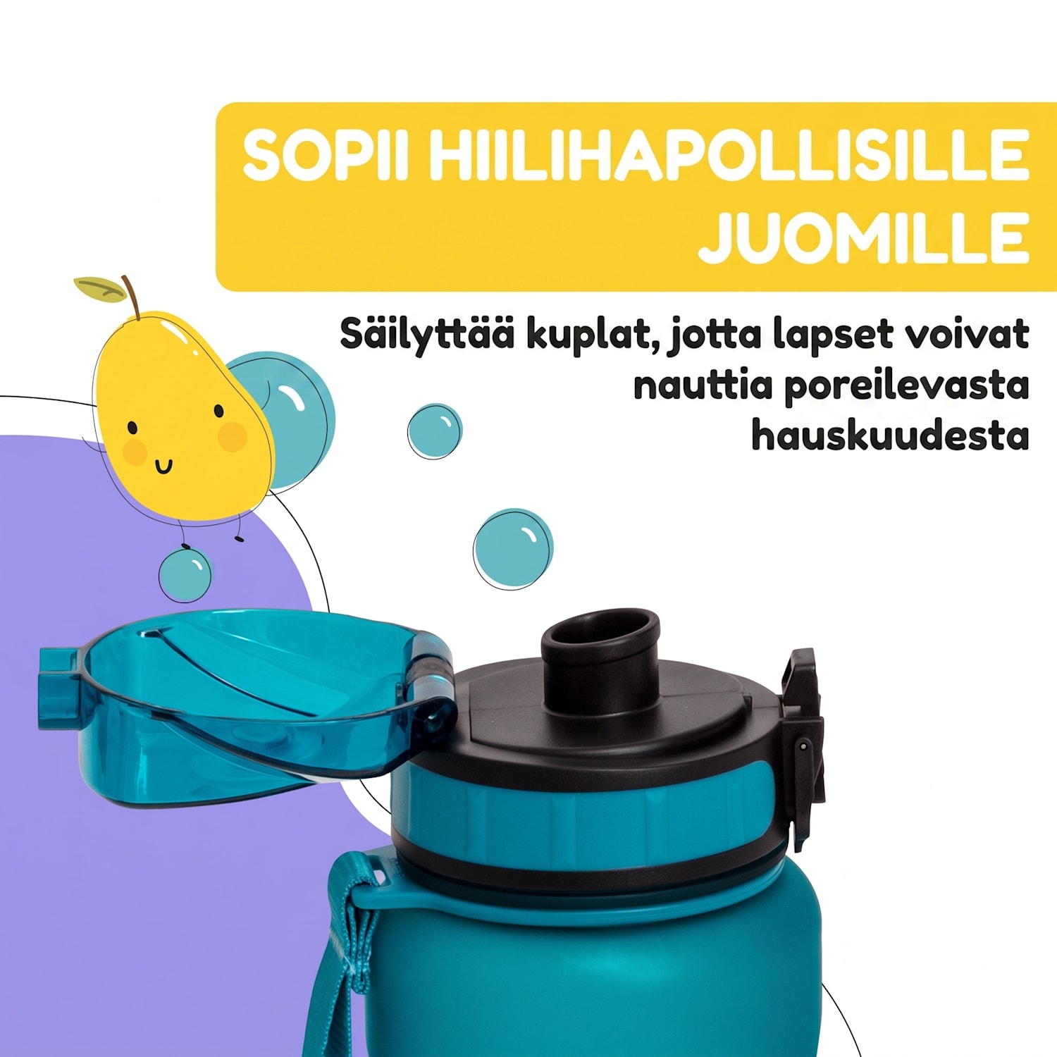 schmatzfatz Wakaba -juomapullo | 800 ml | Tritan | kantolenkki | BPA-vapaa 800 ml | Syvä Sinivihreä