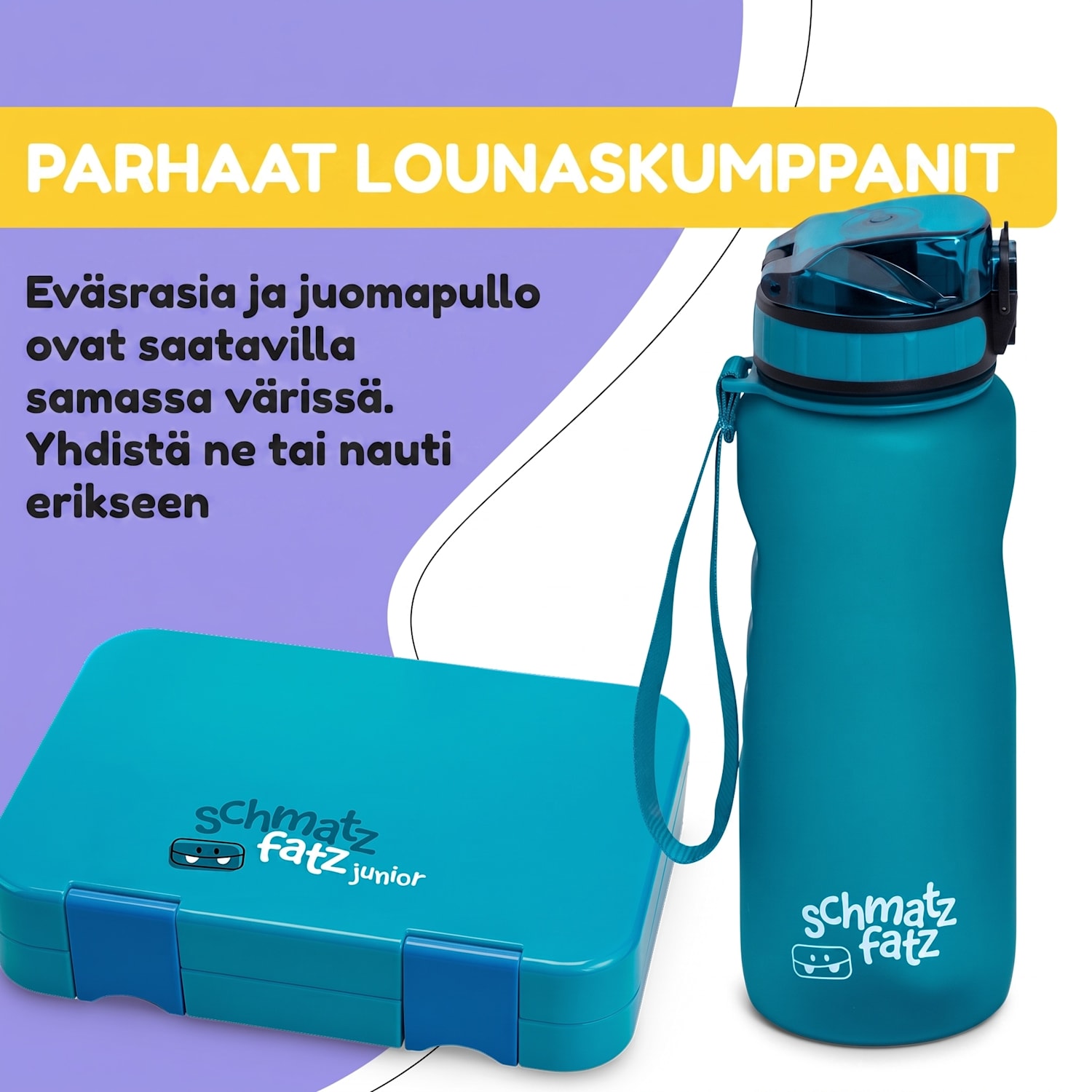 schmatzfatz Wakaba -juomapullo | 800 ml | Tritan | kantolenkki | BPA-vapaa 800 ml | Syvä Sinivihreä