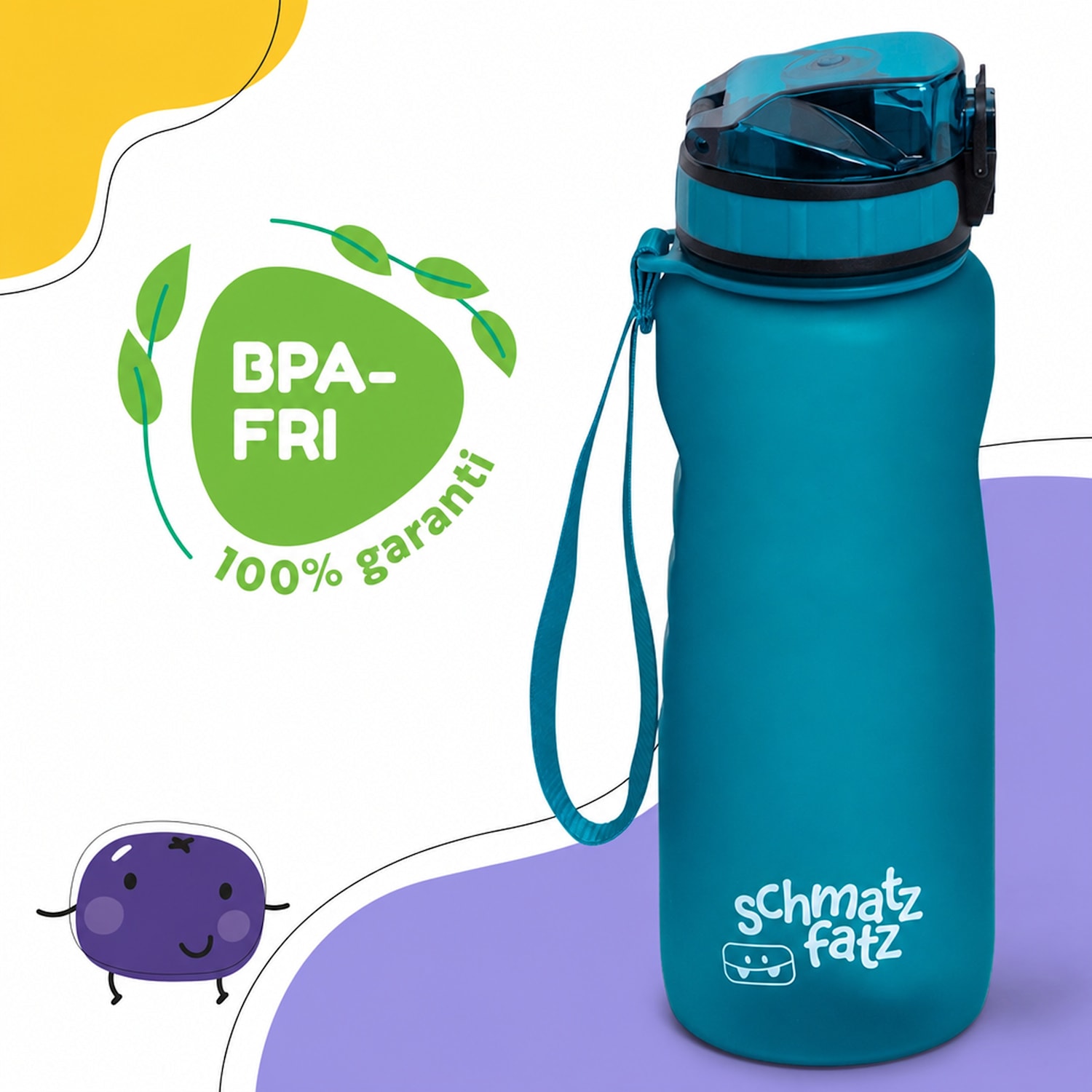 schmatzfatz Wakaba-drickflaska | 800 ml | Tritan | Bärrem | BPA-fri 800 ml | Djupteal