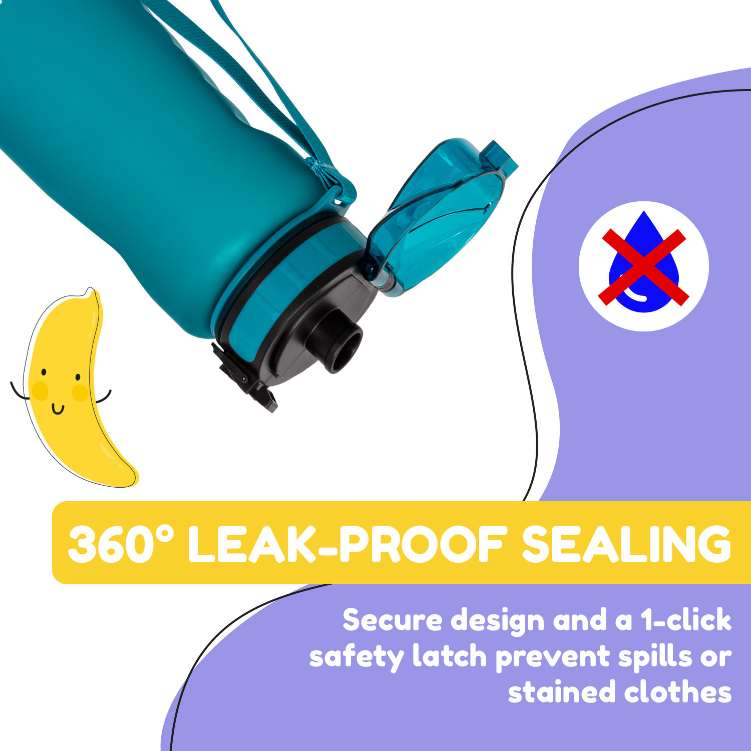 Garrafa Wakaba 800 ml Tritan sem BPA 800 ml | Azul-Petróleo