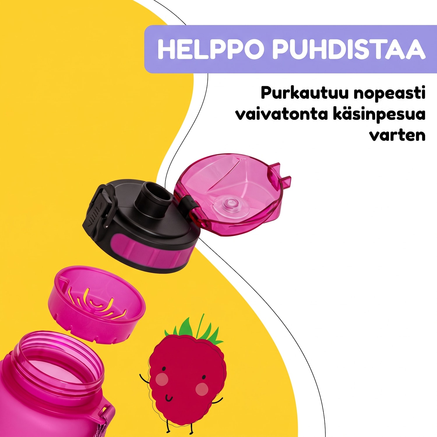 schmatzfatz Wakaba -juomapullo | 800 ml | Tritan | kantolenkki | BPA-vapaa 800 ml | Syvä Violetti