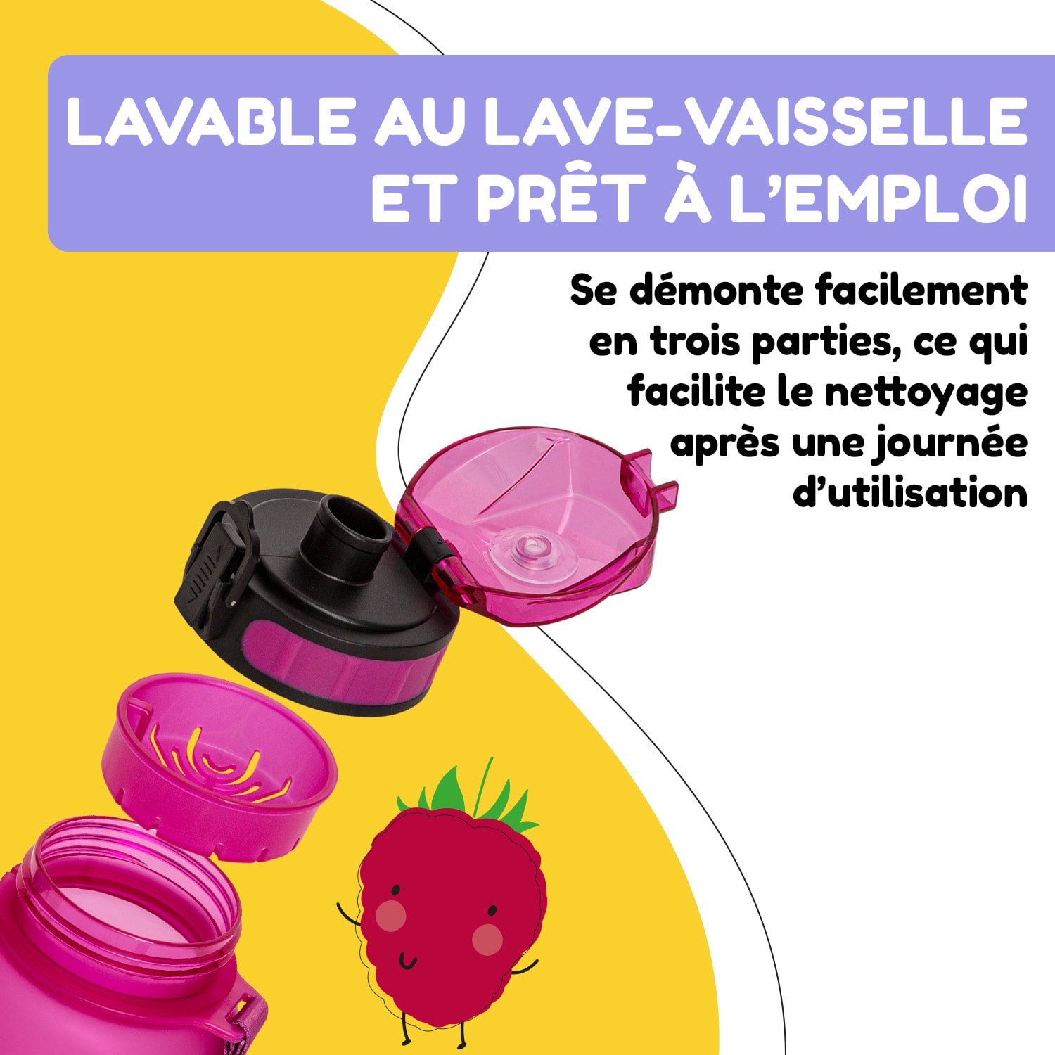 Wakaba thermosfles 550 ml roestvrij staal Tritan zonder BPA 800 ml | Deep Purple