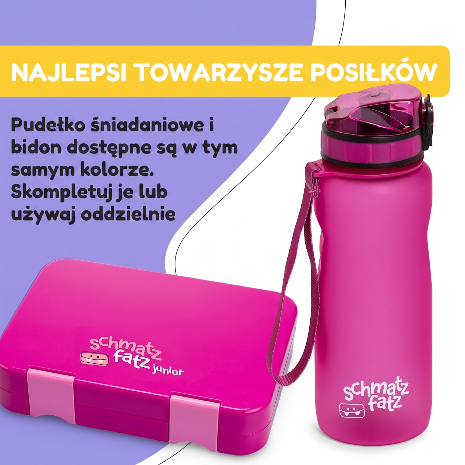 Wakaba, bidon, 800 ml, butelka na wodę, tworzywo Tritan, nie zawiera BPA 800 ml | Głęboka Purpura