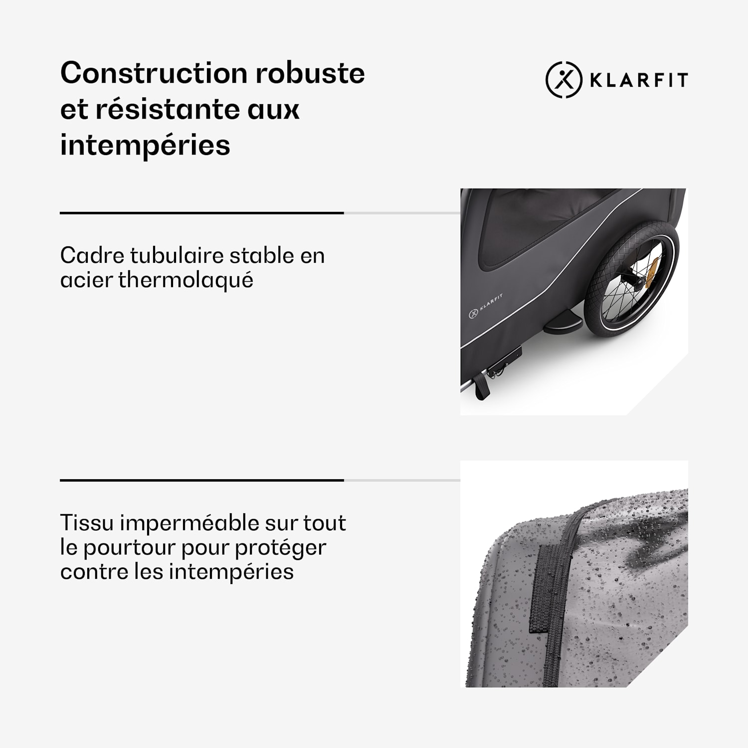 Goldie Home remorque à vélo 334 L max. 40 kg pliante résistante aux intempéries Hybrid Trailer & Home 334L | Noir