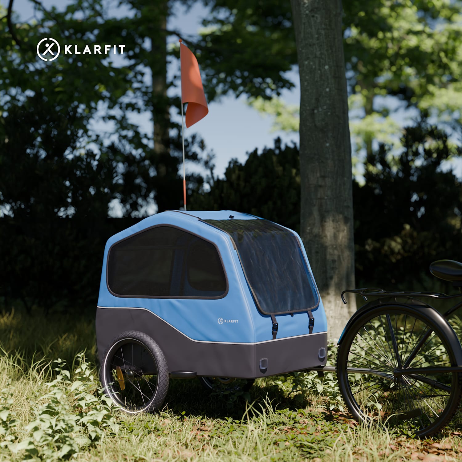 Goldie Home, príves na bicykel, 334 l, max. 40 kg, skladací, odolný voči poveternostným vplyvom Hybrid Trailer & Home 334L | Modrá