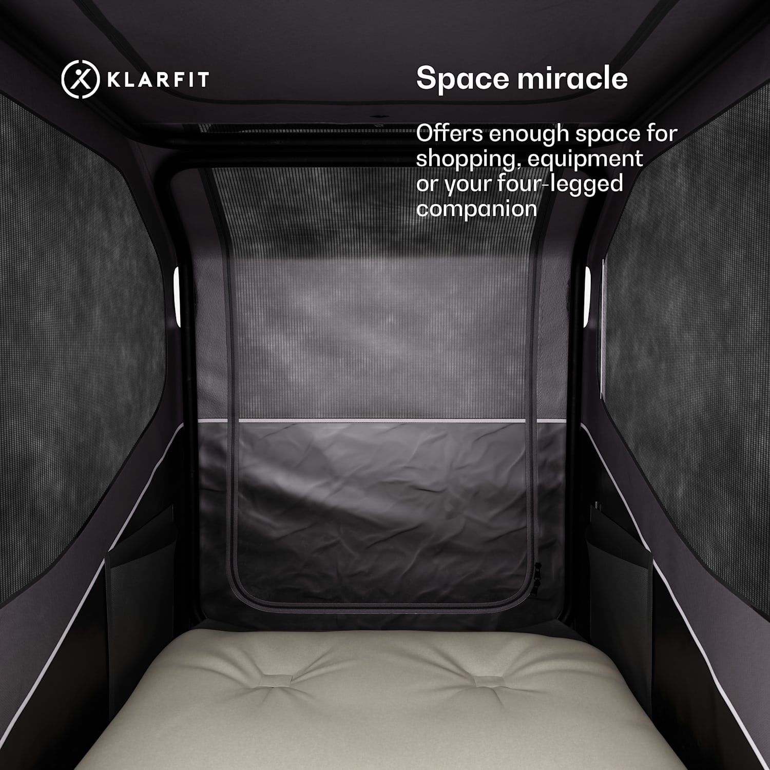 Goldie Buggy, prikolica za kolo, 324 l, max. 40 kg, zložljiva, odporna na vremenske vplive Hybrid Trailer & Buggy 324L | Črna