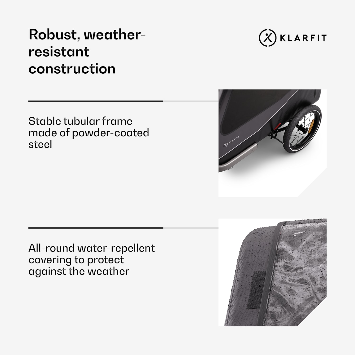 Goldie Buggy, prikolica za kolo, 324 l, max. 40 kg, zložljiva, odporna na vremenske vplive Hybrid Trailer & Buggy 324L | Črna