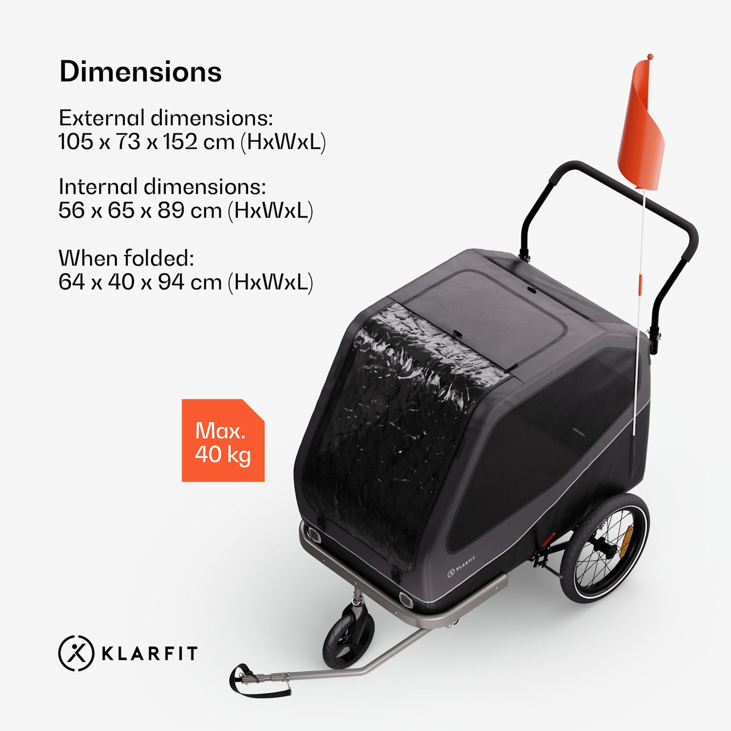 Goldie Buggy, prikolica za kolo, 324 l, max. 40 kg, zložljiva, odporna na vremenske vplive Hybrid Trailer & Buggy 324L | Črna