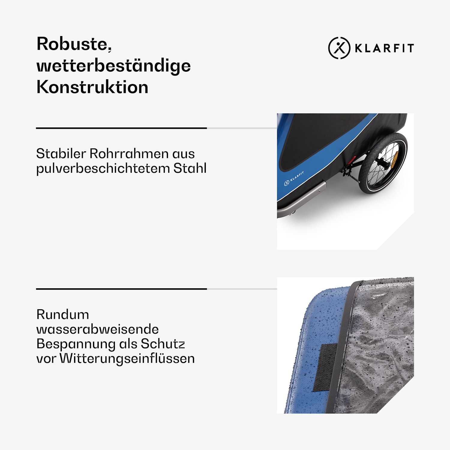 Goldie Buggy Fahrradanhänger 324 L Volumen max. 40 kg wetterfest klappbar Hybrid Trailer & Buggy 324L | Blau