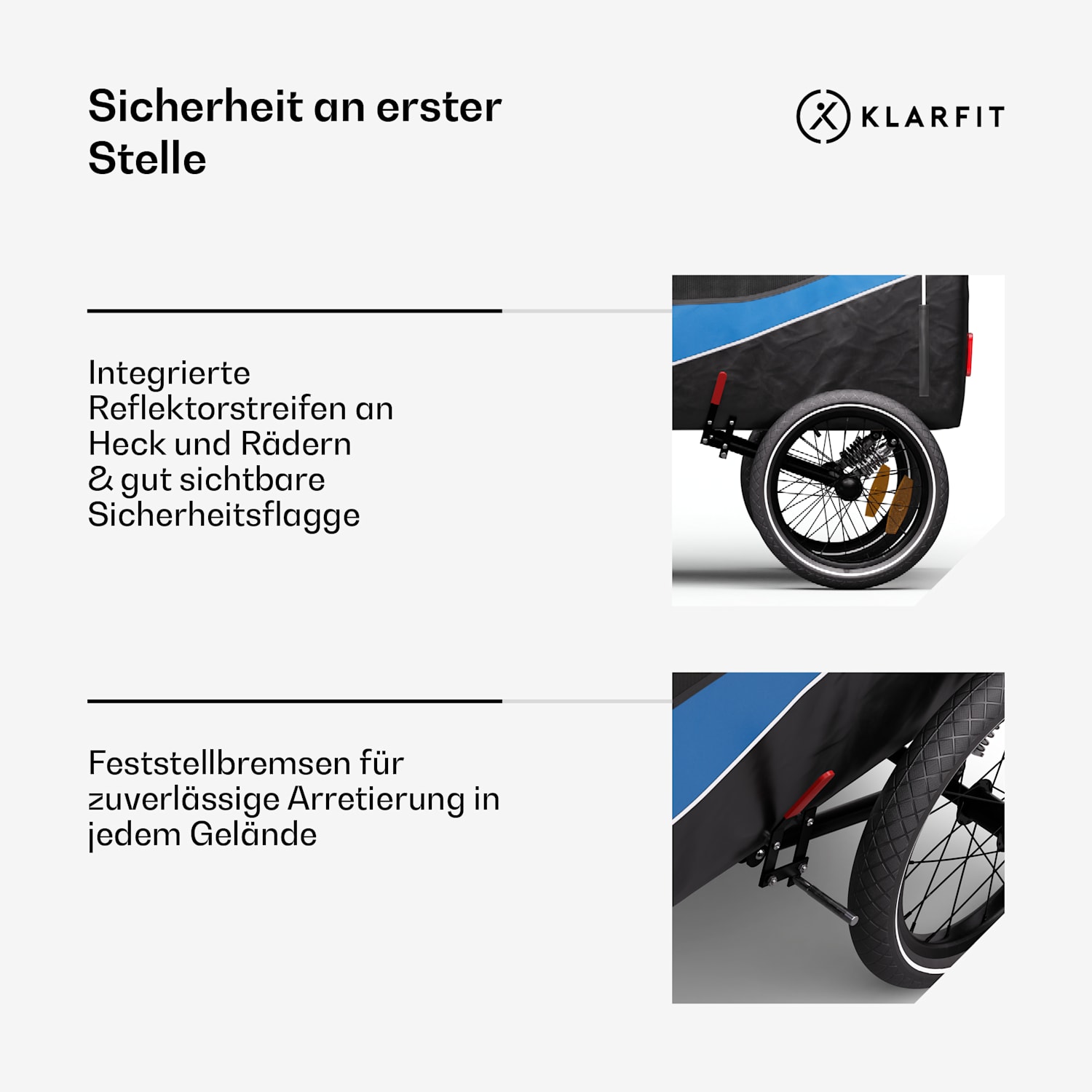 Goldie Buggy Fahrradanhänger 324 L Volumen max. 40 kg wetterfest klappbar Hybrid Trailer & Buggy 324L | Blau