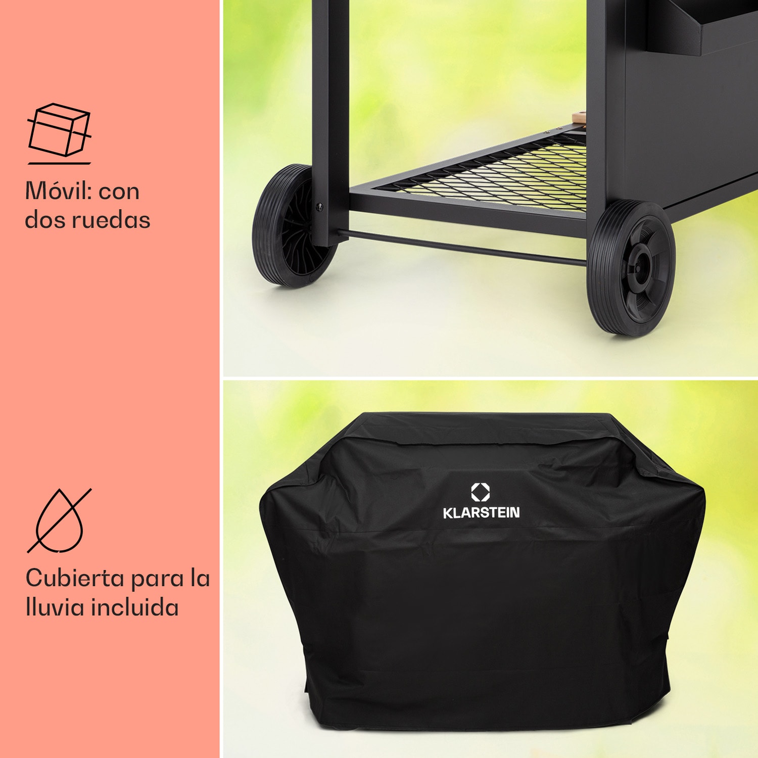 Aberdeen Combi-grill de carbón Ahumador Termómetro 2 mesas lateral Móvil 3 quemadores principales + 1 quemador lateral