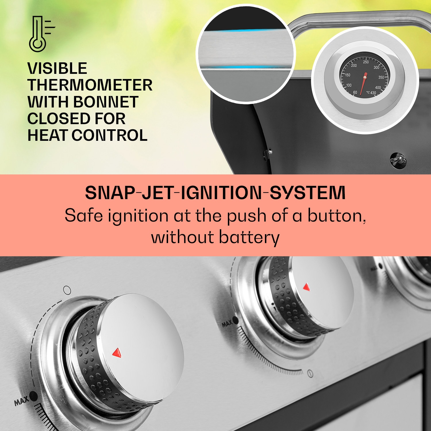 Tomahawk, plinski žar, 3 x 3,6 kW gorilnik, 60 x 43,5 cm, žar iz nerjavečega jekla 3 gorilniki
