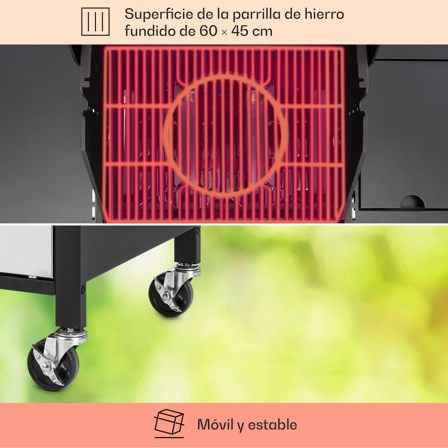 Barbacoa de gas Tomahawk 3.1 S 3 x 3,6 kW quemador lateral + 2,7 kW Barbacoa 60 x 45 cm acero inoxidable 3 quemadores principales + 1 quemador lateral