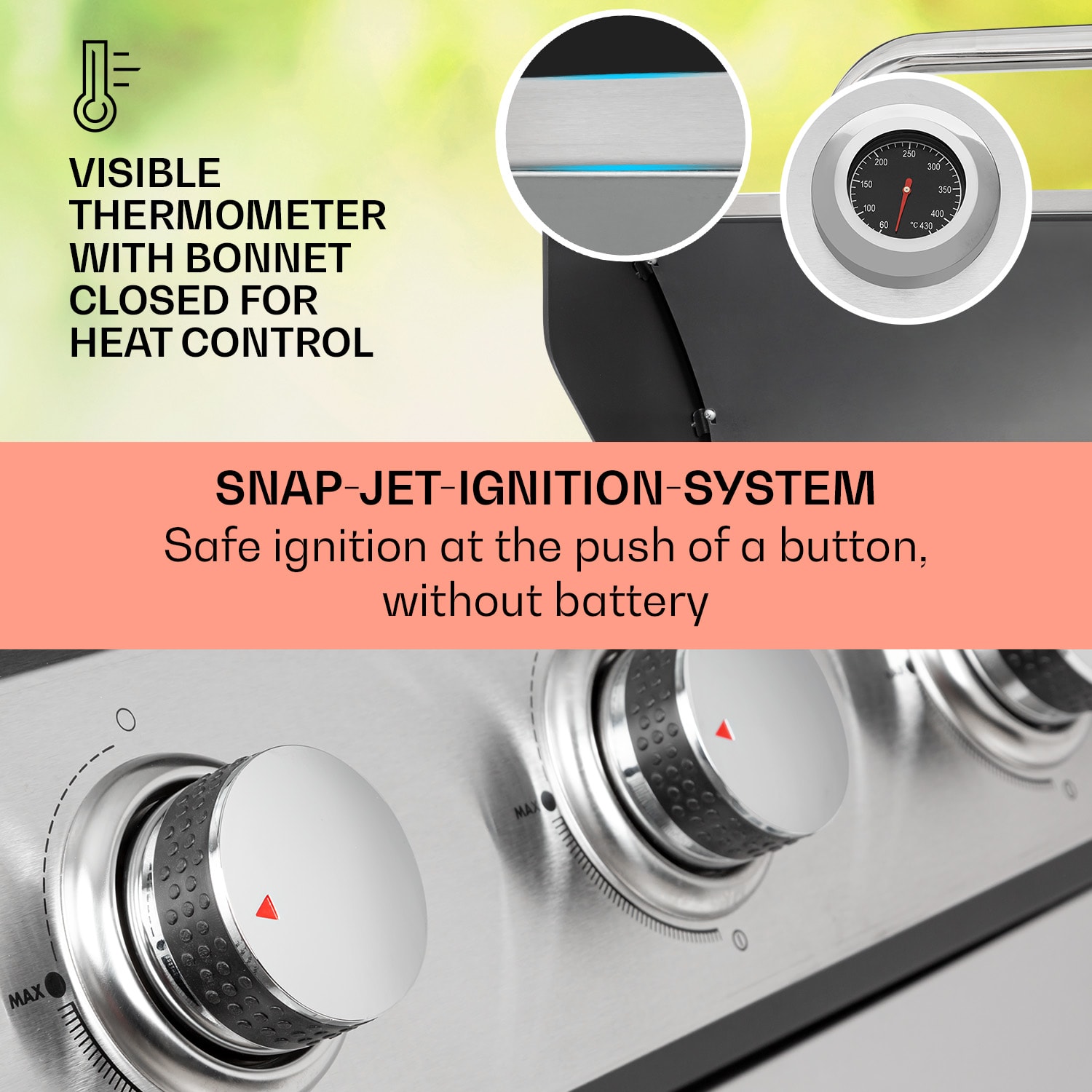 Tomahawk gasbarbecue 5 x 3,6 kW + 2,7 kW brander 80 x 43,5 cm grill rvs 5 hoofdbrander + 1 zijbrander