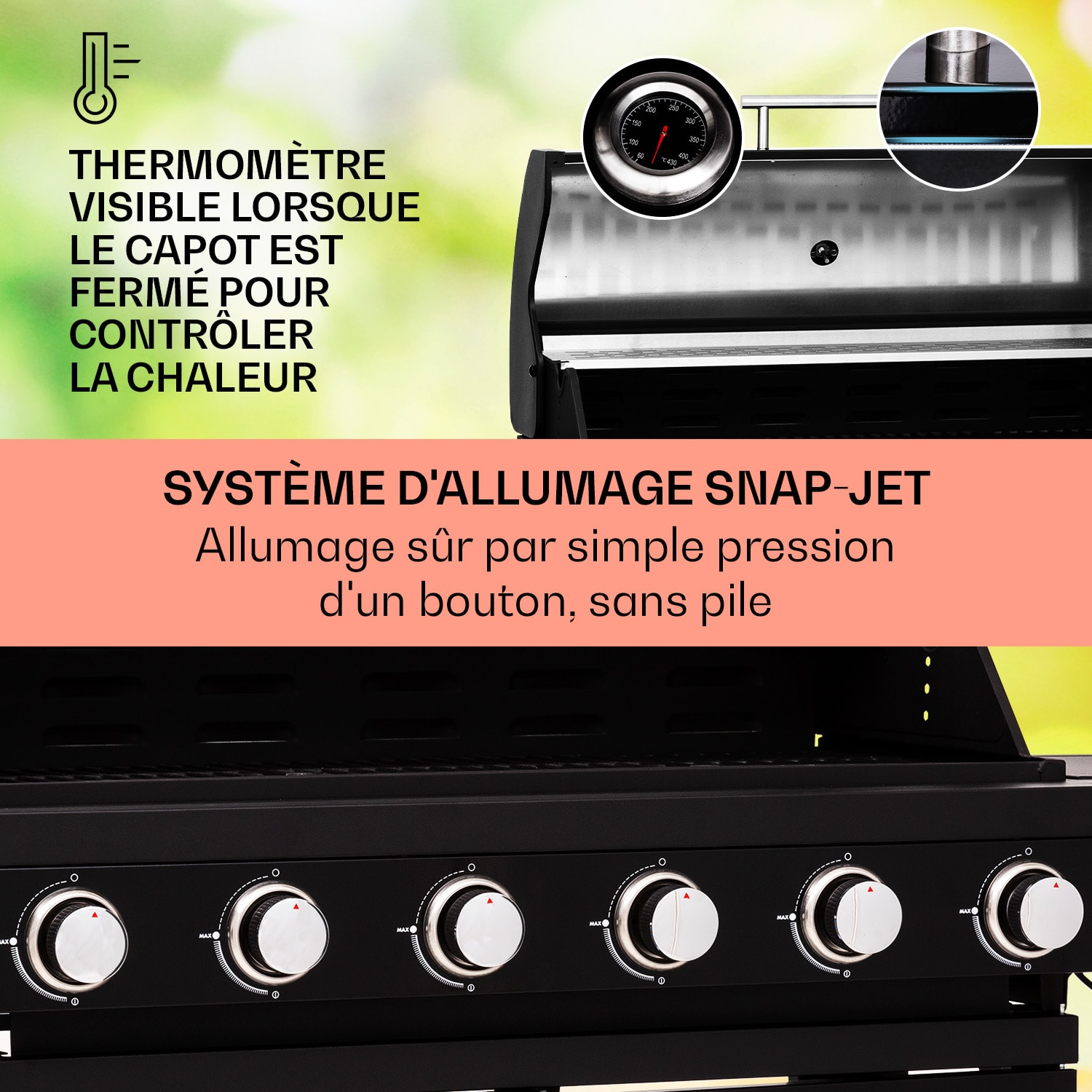 Valdosta 6.1 gasbarbecue 6+1 brander 19,3 kW totaal vermogen 6 hoofdbrander + 1 zijbrander