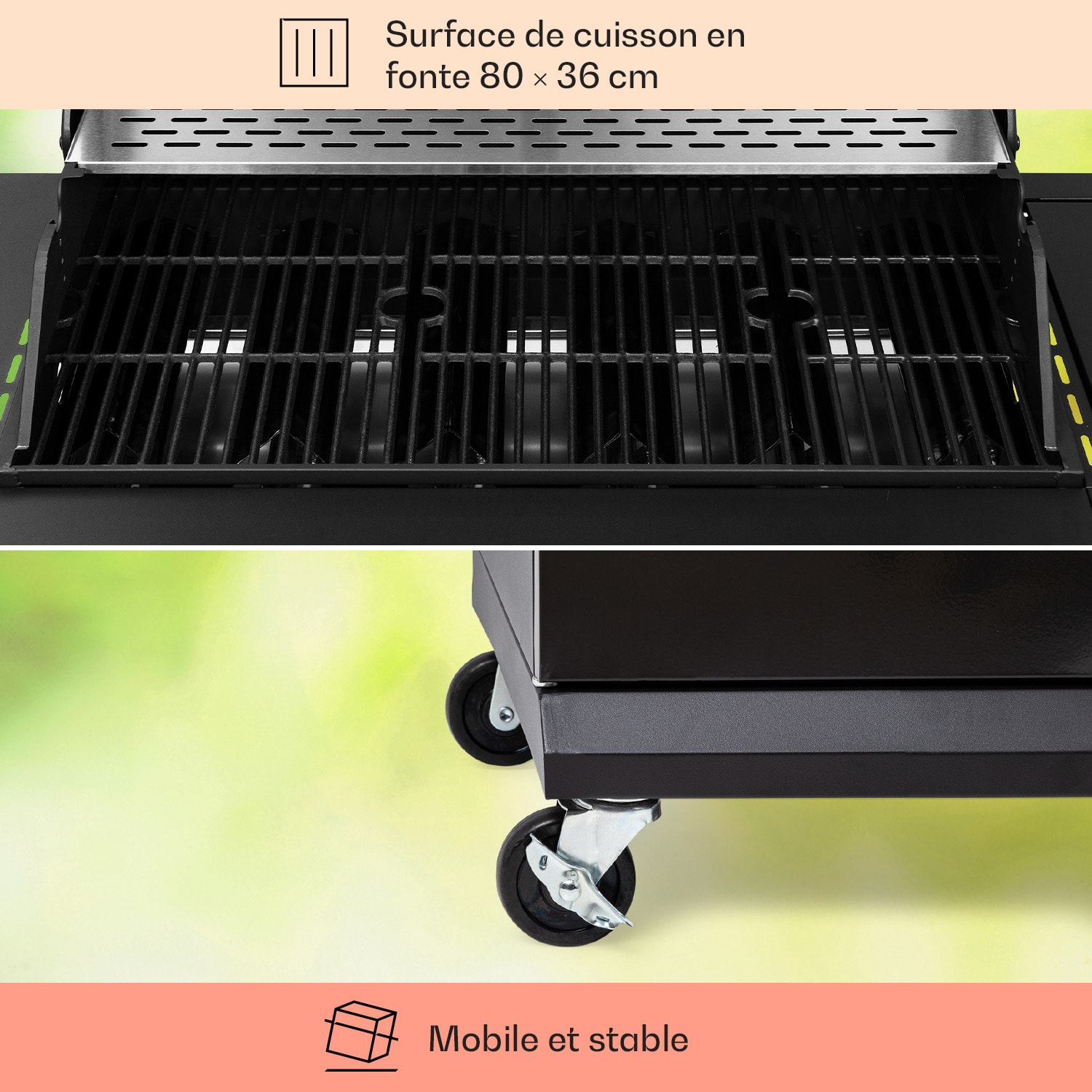 Valdosta 6.1 gasbarbecue 6+1 brander 19,3 kW totaal vermogen 6 hoofdbrander + 1 zijbrander