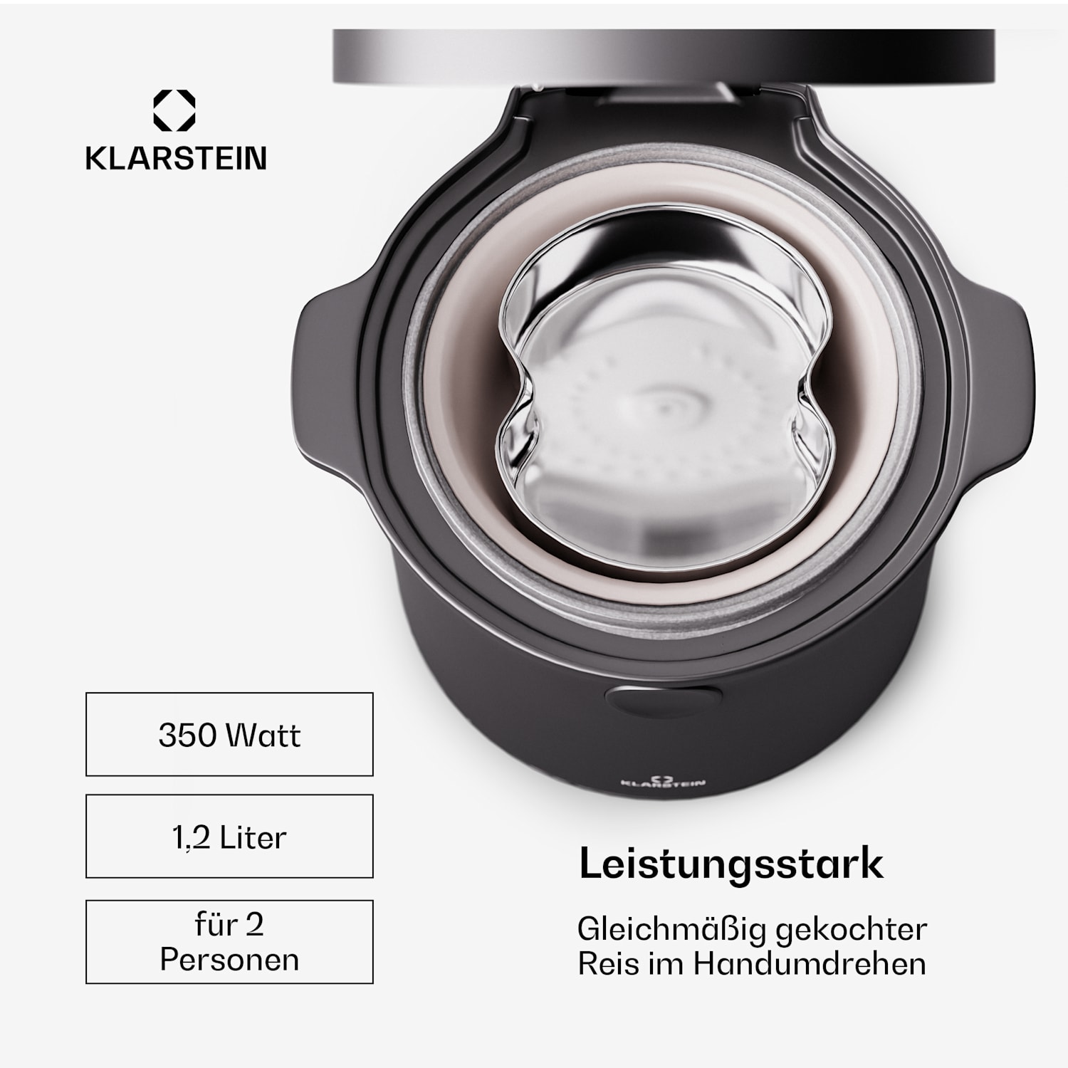Kenbu 1.2L Reiskocher 1,2 Ltr. 350 W 9 Programme Touch 1,2 Ltr | Schwarz