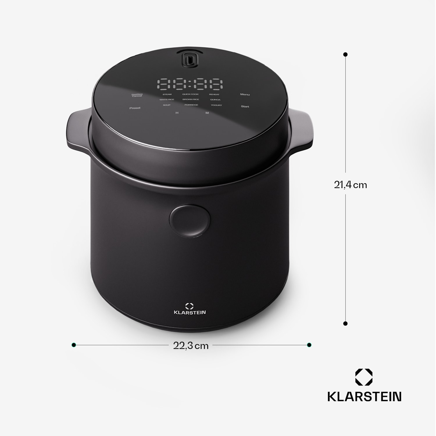 Kenbu 1.2L, urządzenie do gotowania ryżu, 1,2 litra, 350 W, 9 programów, sterowanie dotykowe 1,2 Ltr | Czarny