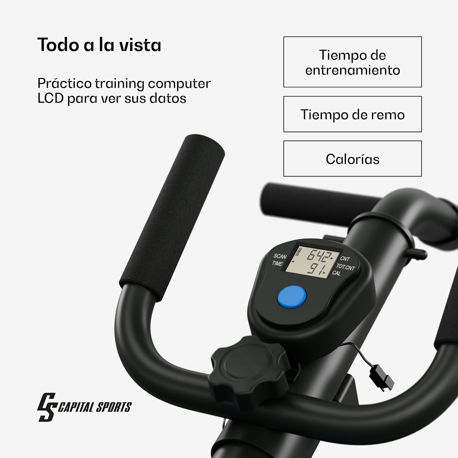 Máquina de remo híbrida Azura prensa abdominal 2 en 1 12 niveles acero 