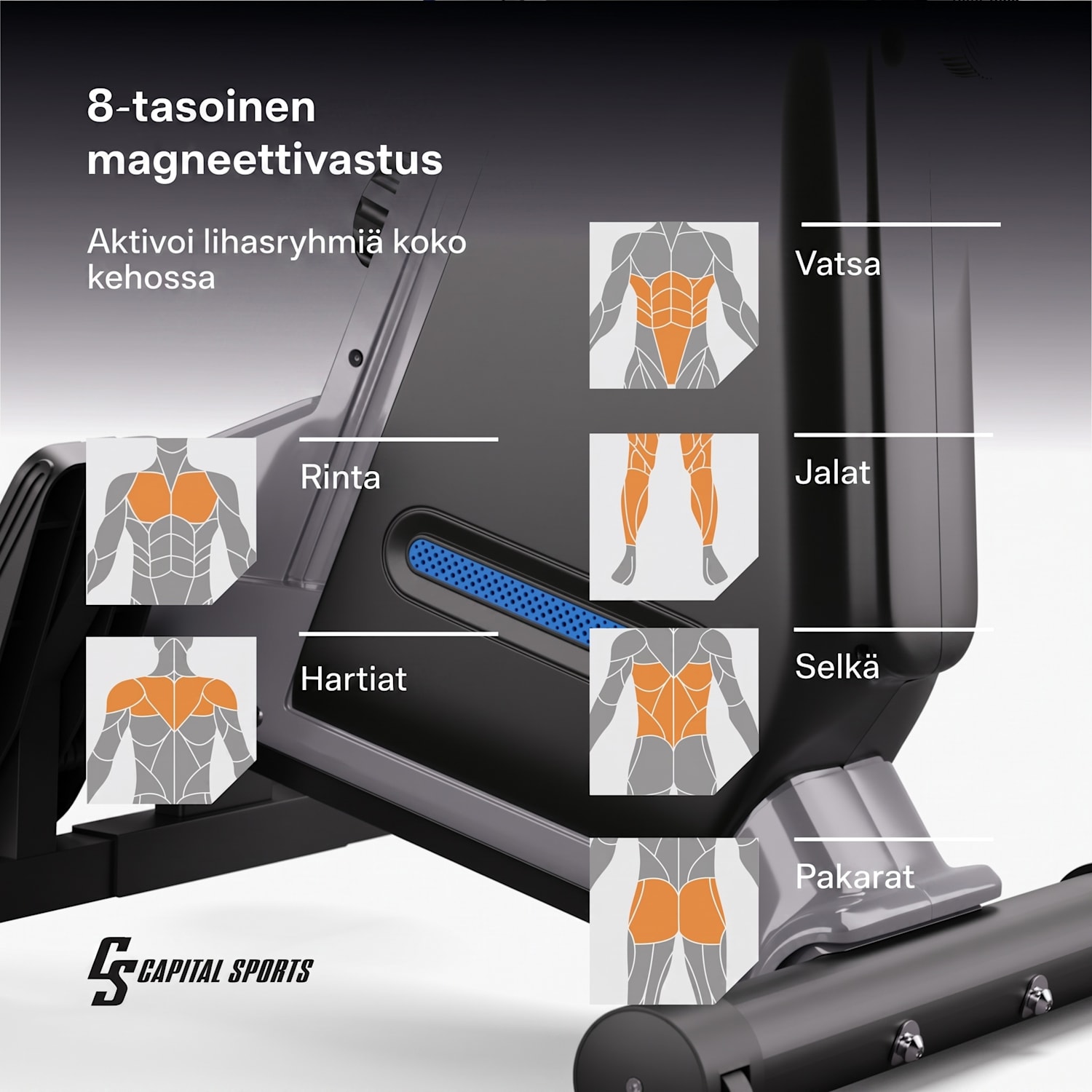 Themis magneettinen soutulaite LED-näyttö 8 tasoa teräs 