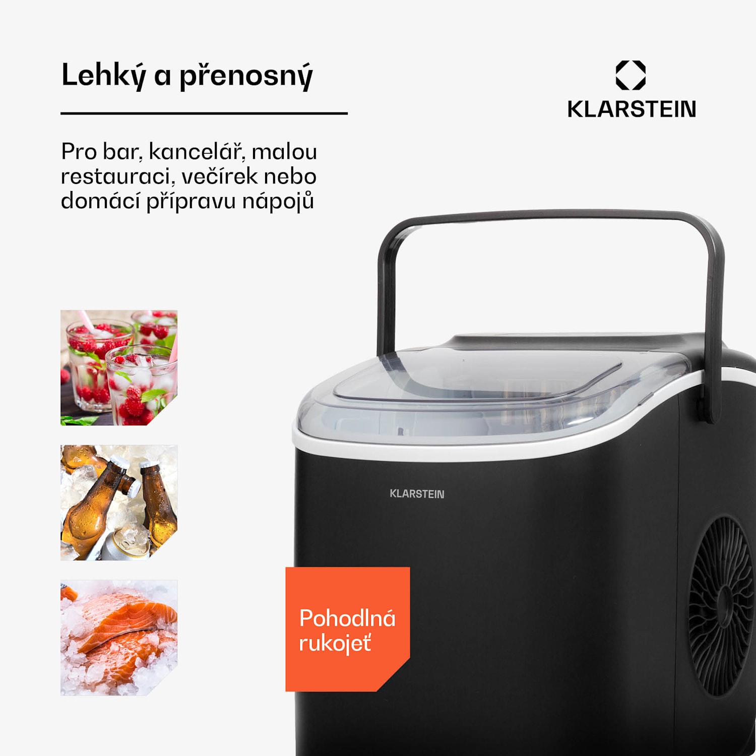 Caldwell, výrobník ledu, 12 kg/24 h, 1,3 l 1,3 Ltr | Černá