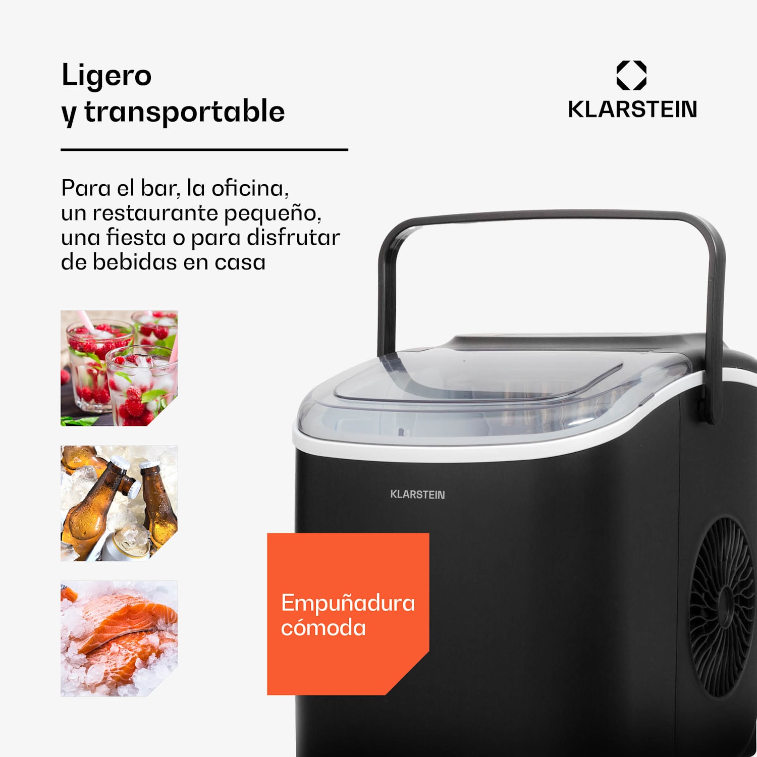 Fabricadora de cubitos de hielo Caldwell Bulleteis 12 kg / 24 h Depósito de agua: 1,3 l 1,3 Ltr | Negro