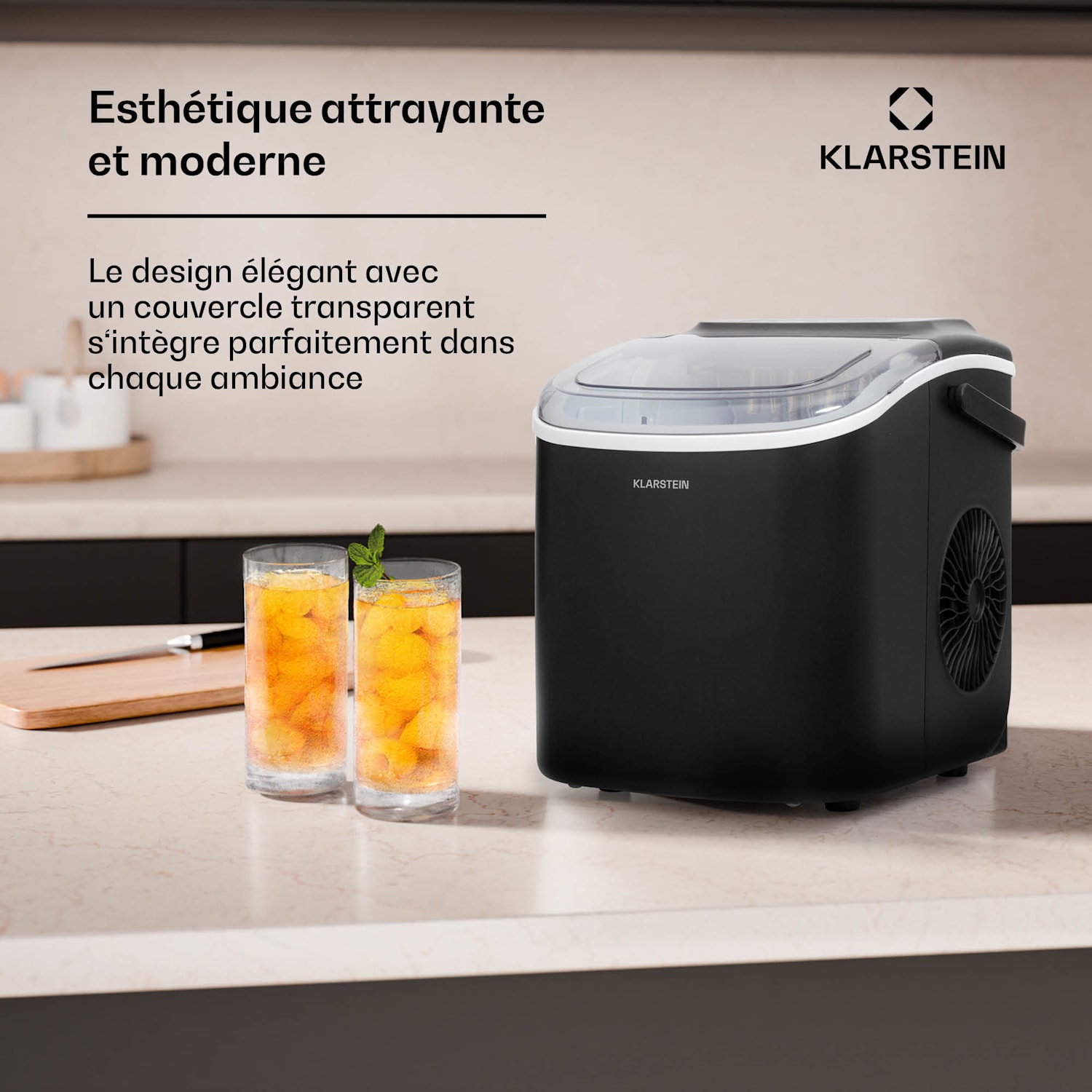 Caldwell machine à glaçons en boule ice 12 kg/24 h réservoir d'eau : 1,3 l 1,3 Ltr | Noir