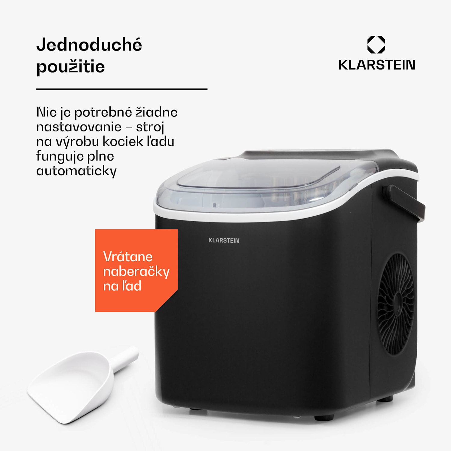 Caldwell, výrobník ľadu, 12 kg/24 h, nádrž 1,3 l 1,3 Ltr | Čierna