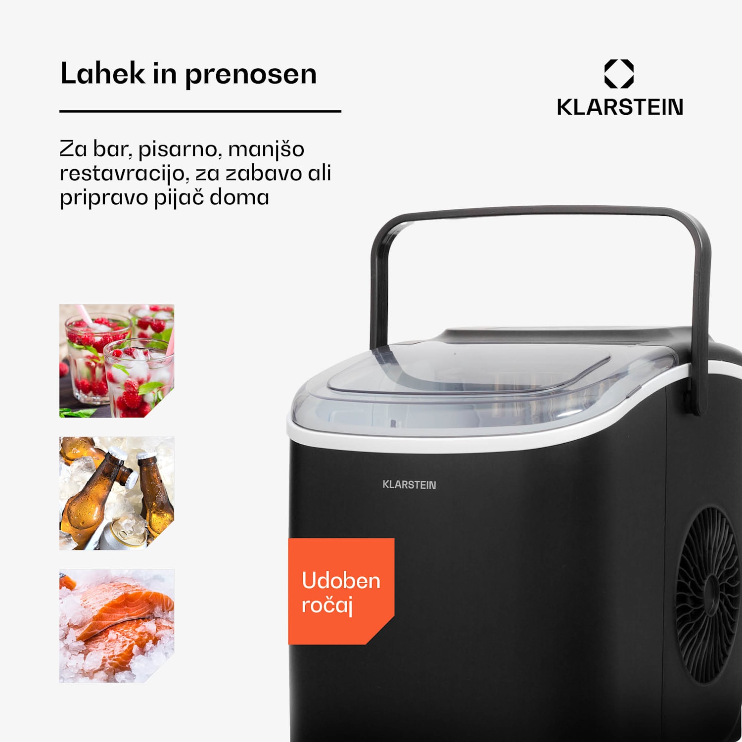 Caldwell izdelovalnik ledenih kroglic 12 kg/24h Rezervoar za vodo: 1,3 l 1,3 Ltr | Črna