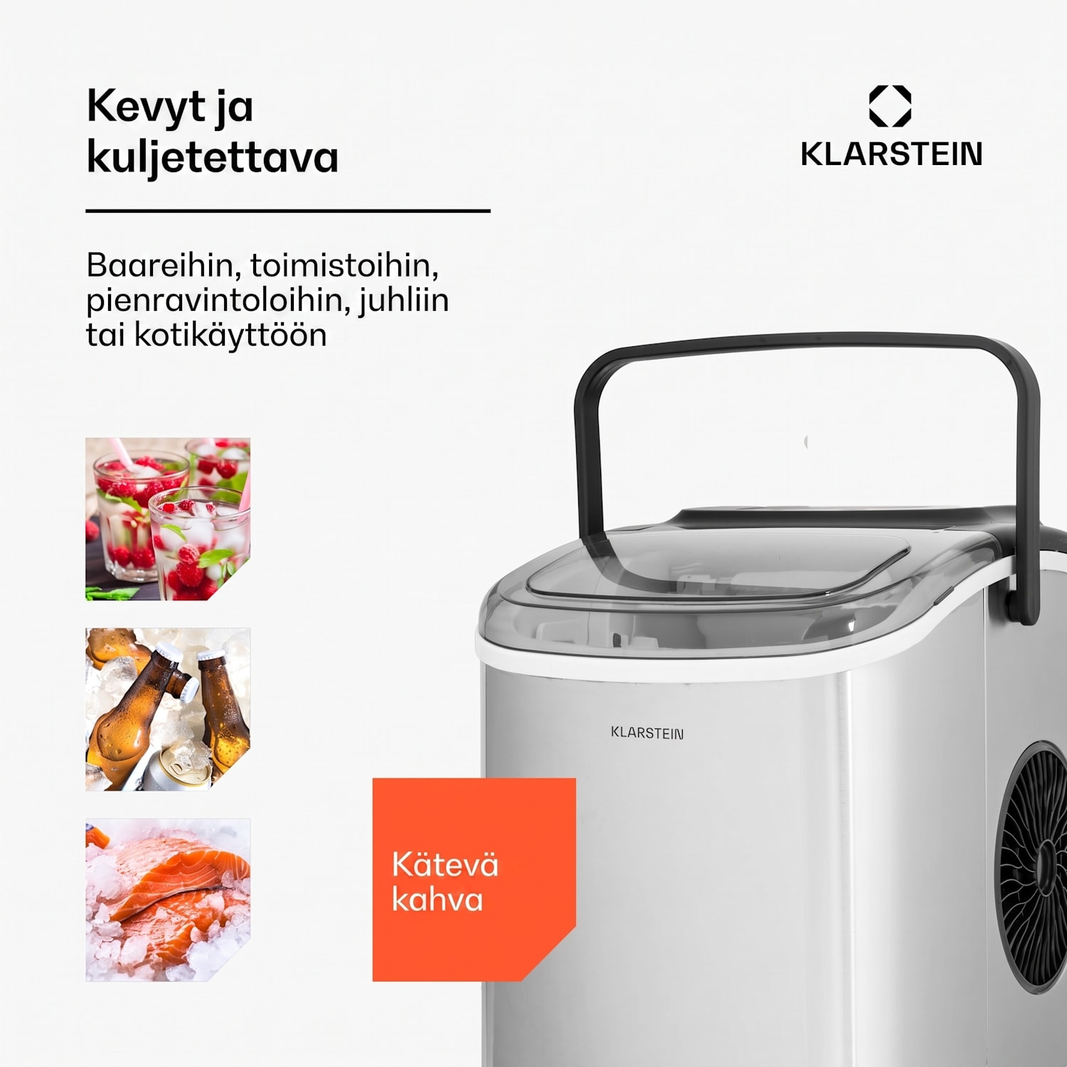 Caldwell jääpalakone Bulleteis 12 kg/24 h vesitankki 1,3 l 1,3 L | Ruostumaton Teräs